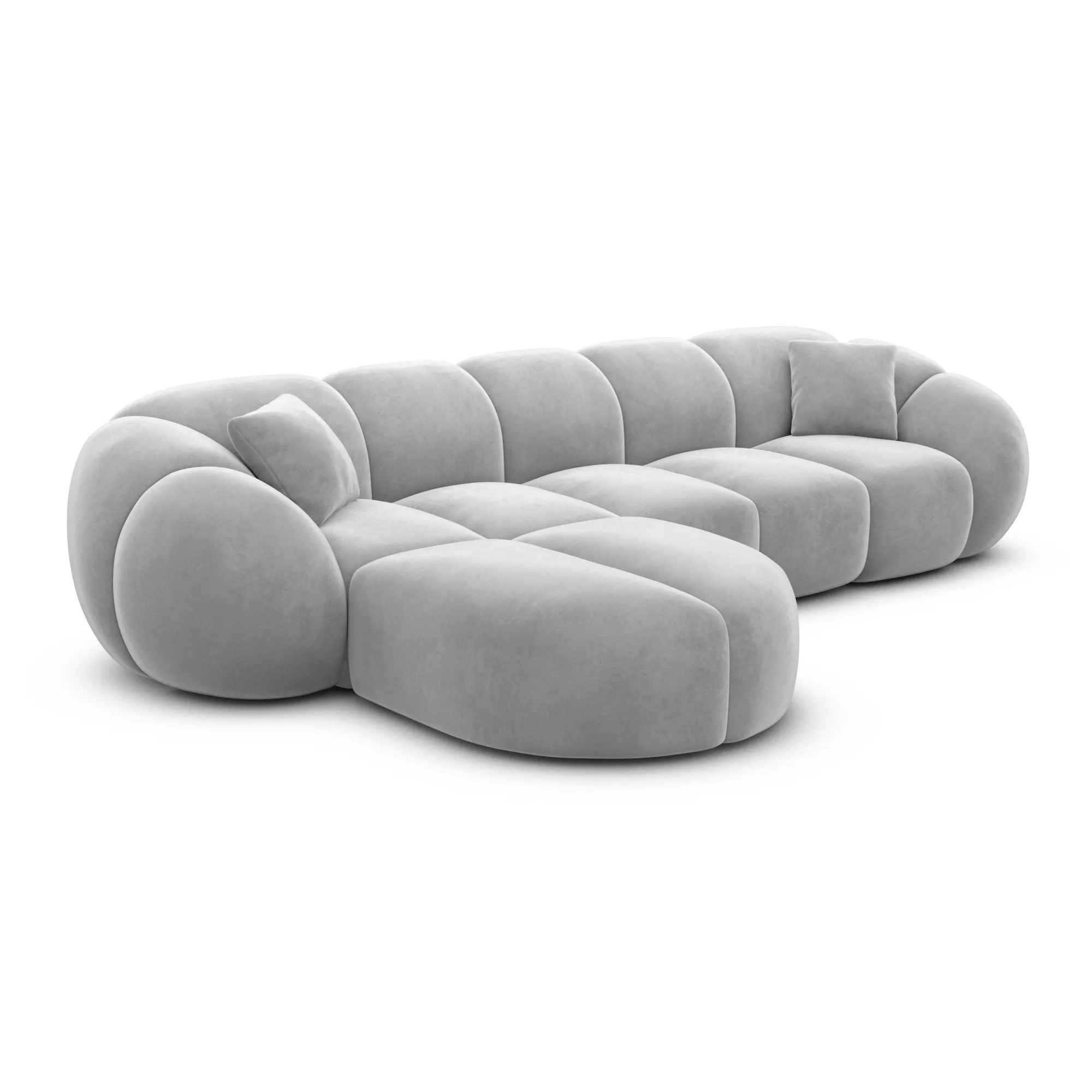 Samtstoff L-Form Sofa Savira – Bild 34