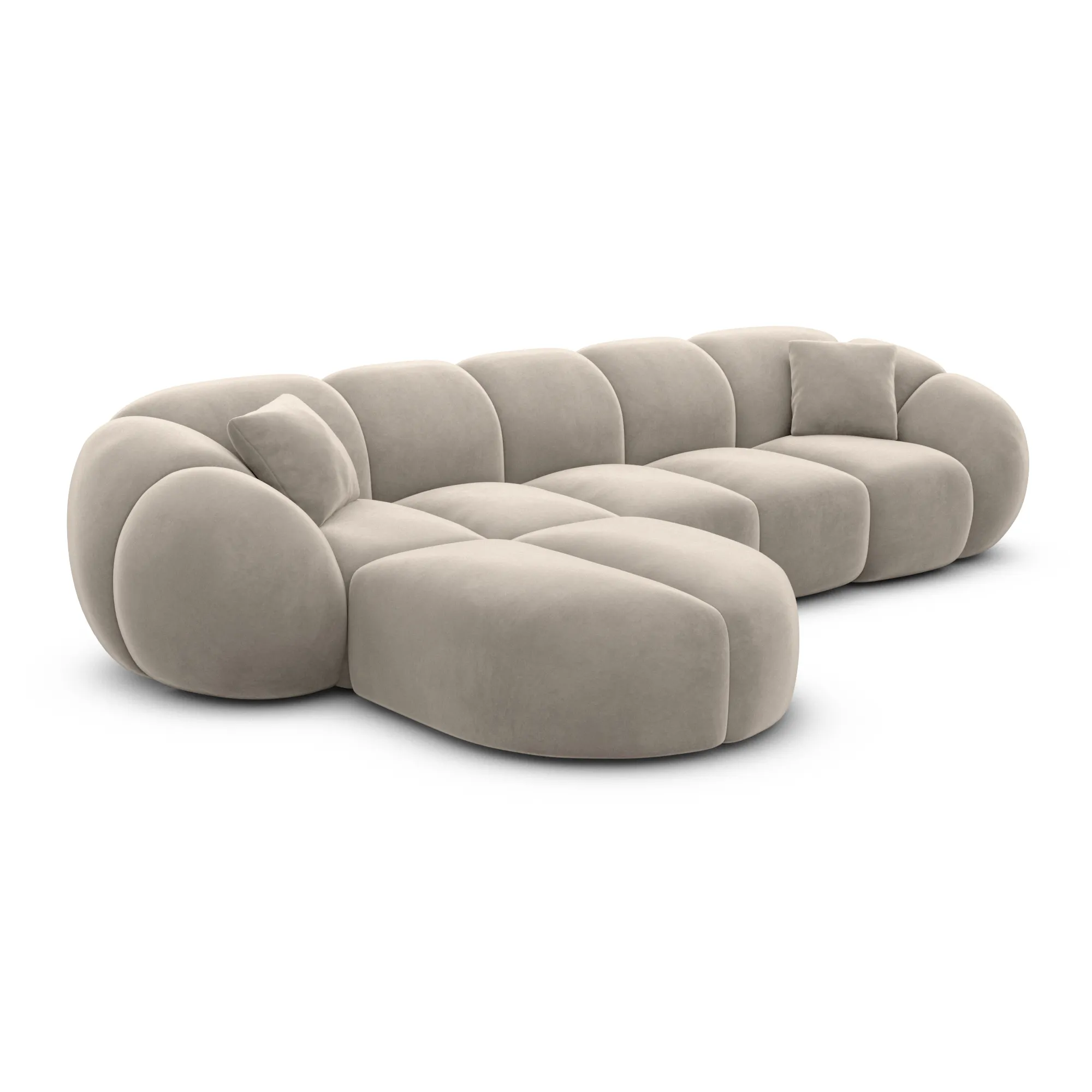 Samtstoff L-Form Sofa Savira – Bild 49