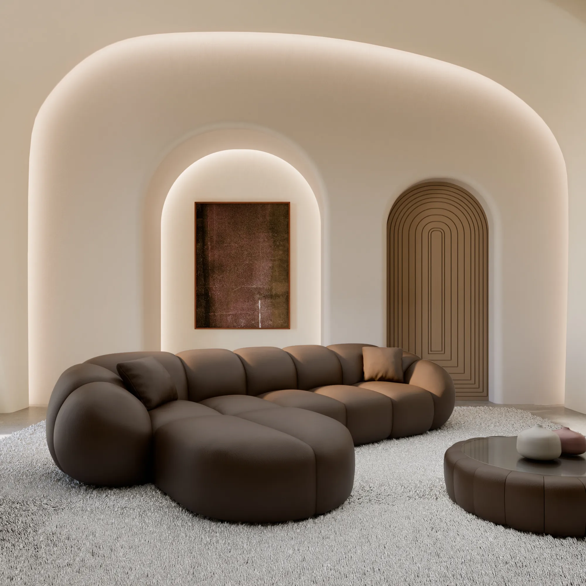 Echtleder L-Form Sofa Savira – Bild 5