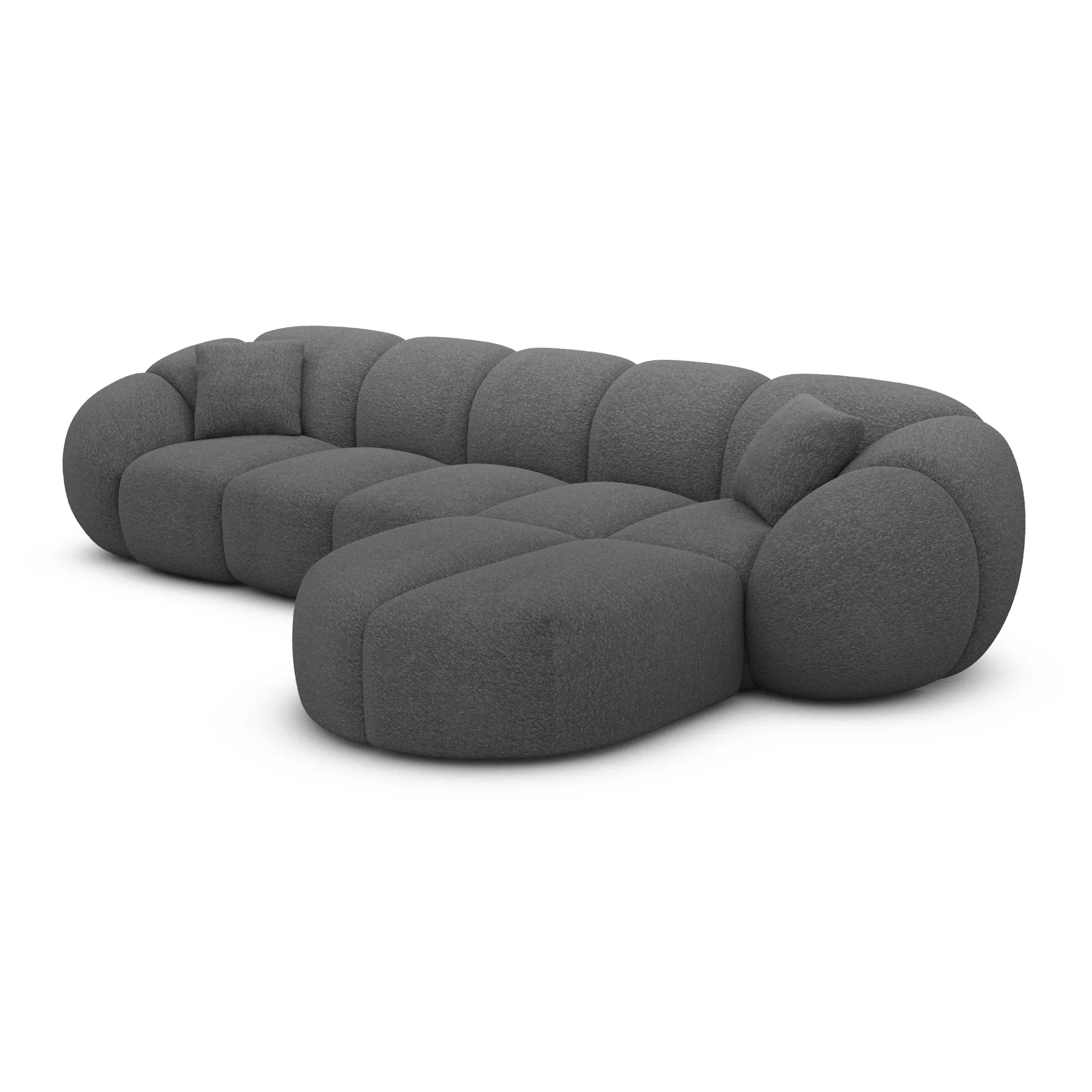 Bouclé L-Form Sofa Savira – Bild 19