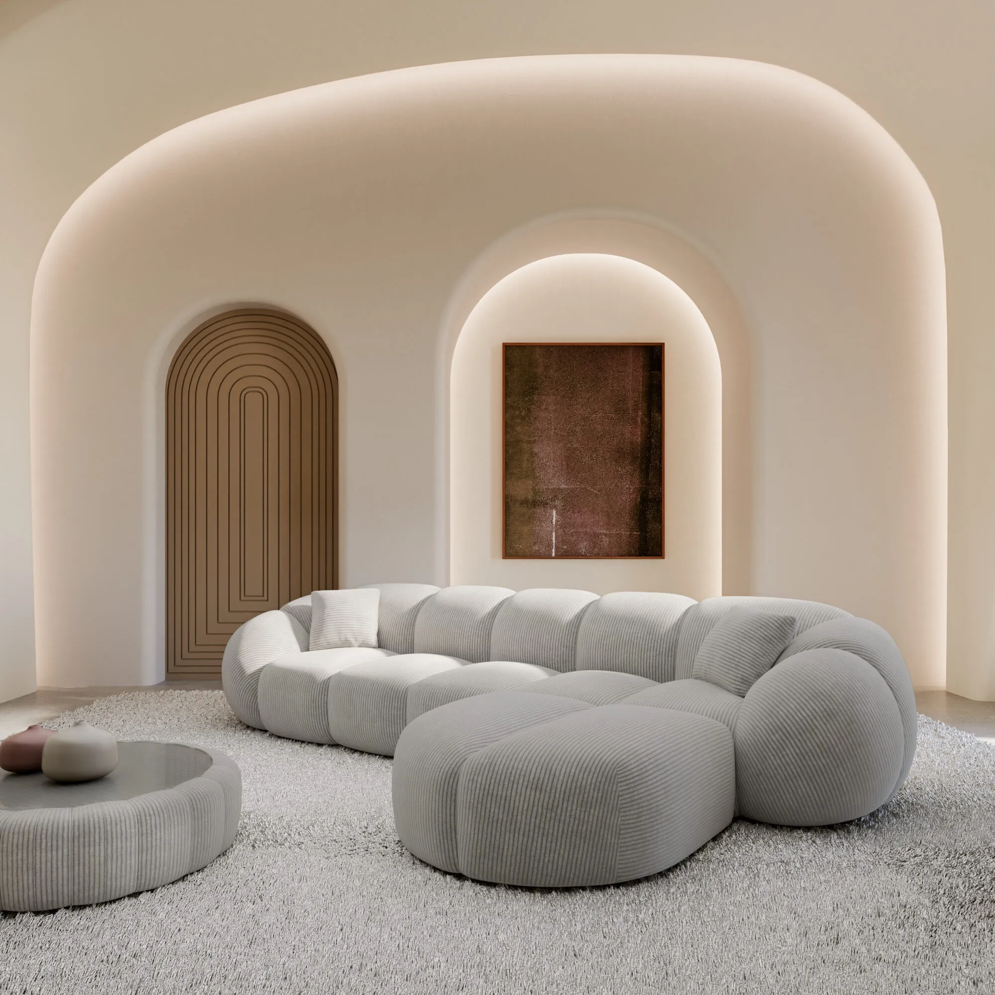 Cord L-Form Sofa Savira
