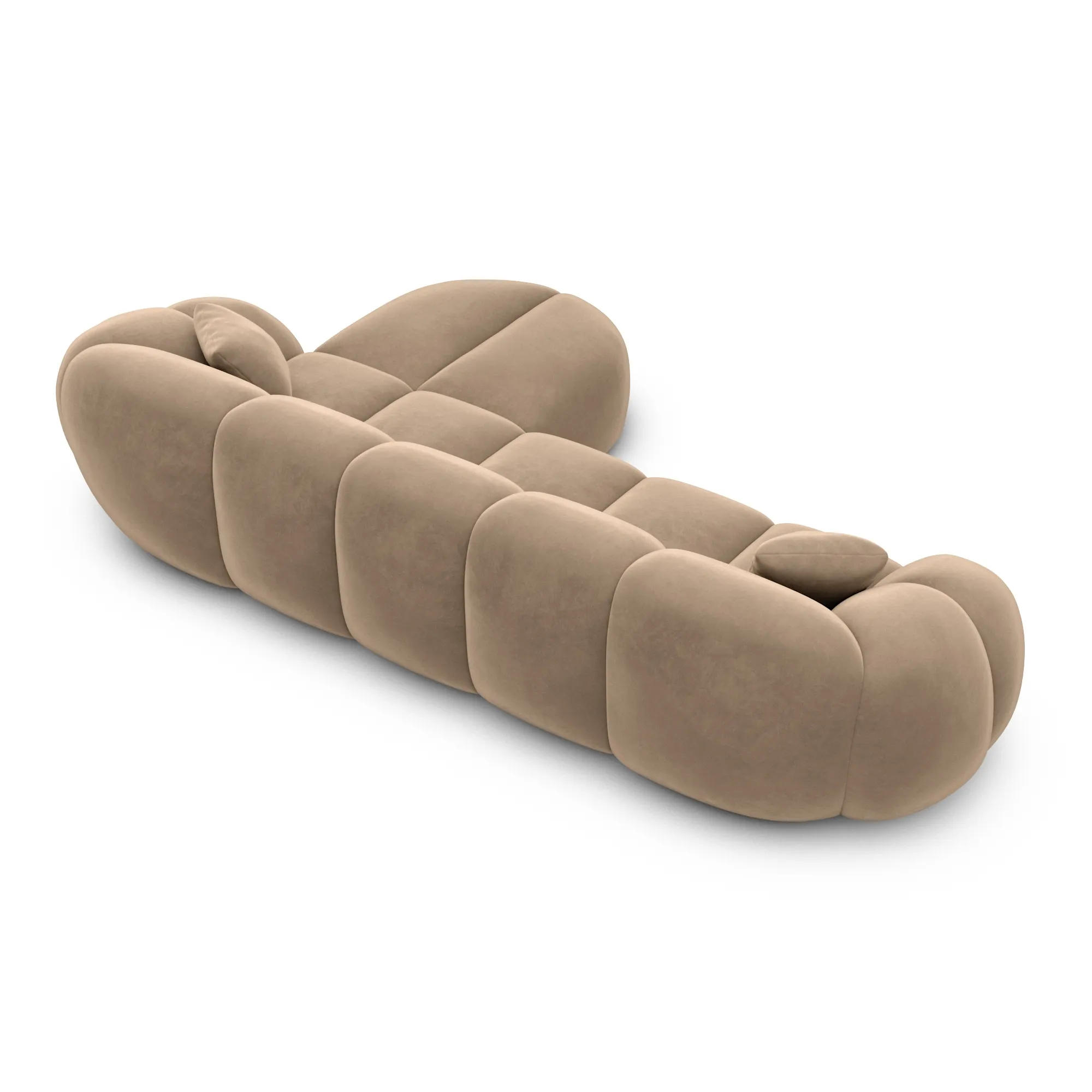Samtstoff L-Form Sofa Savira – Bild 60
