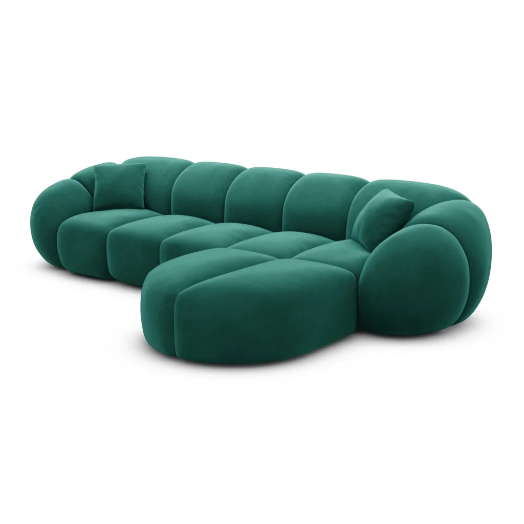 Samtstoff L-Form Sofa Savira