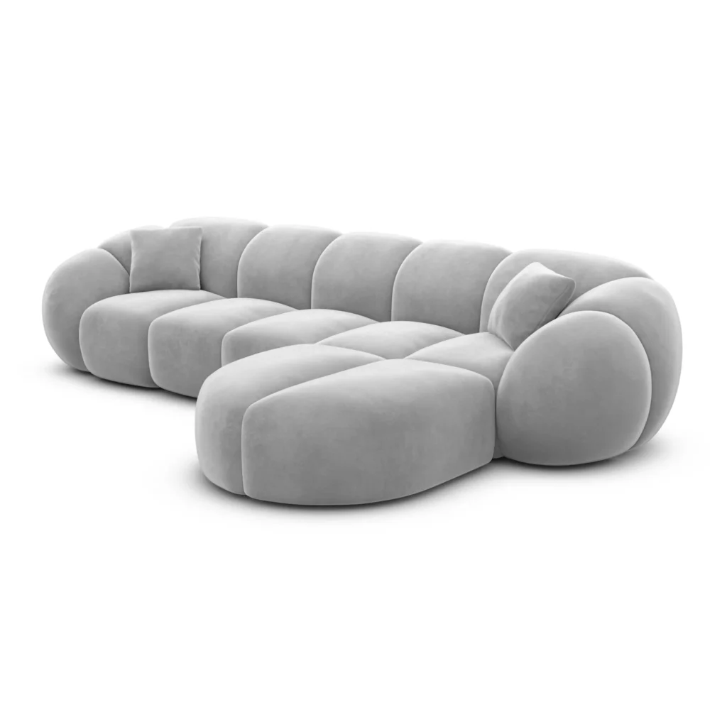 Samtstoff L-Form Sofa Savira