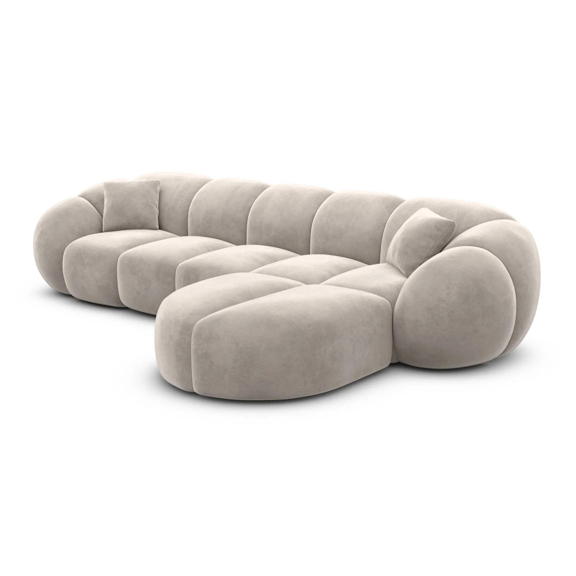Samtstoff L-Form Sofa Savira – Bild 82