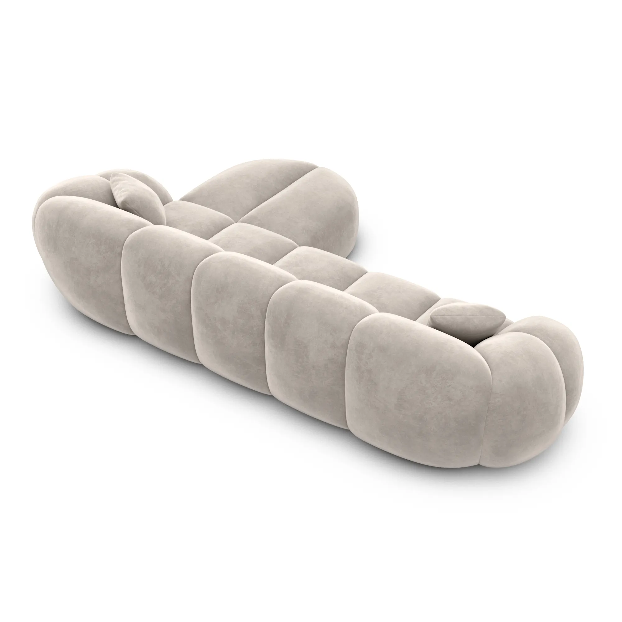 Samtstoff L-Form Sofa Savira – Bild 84