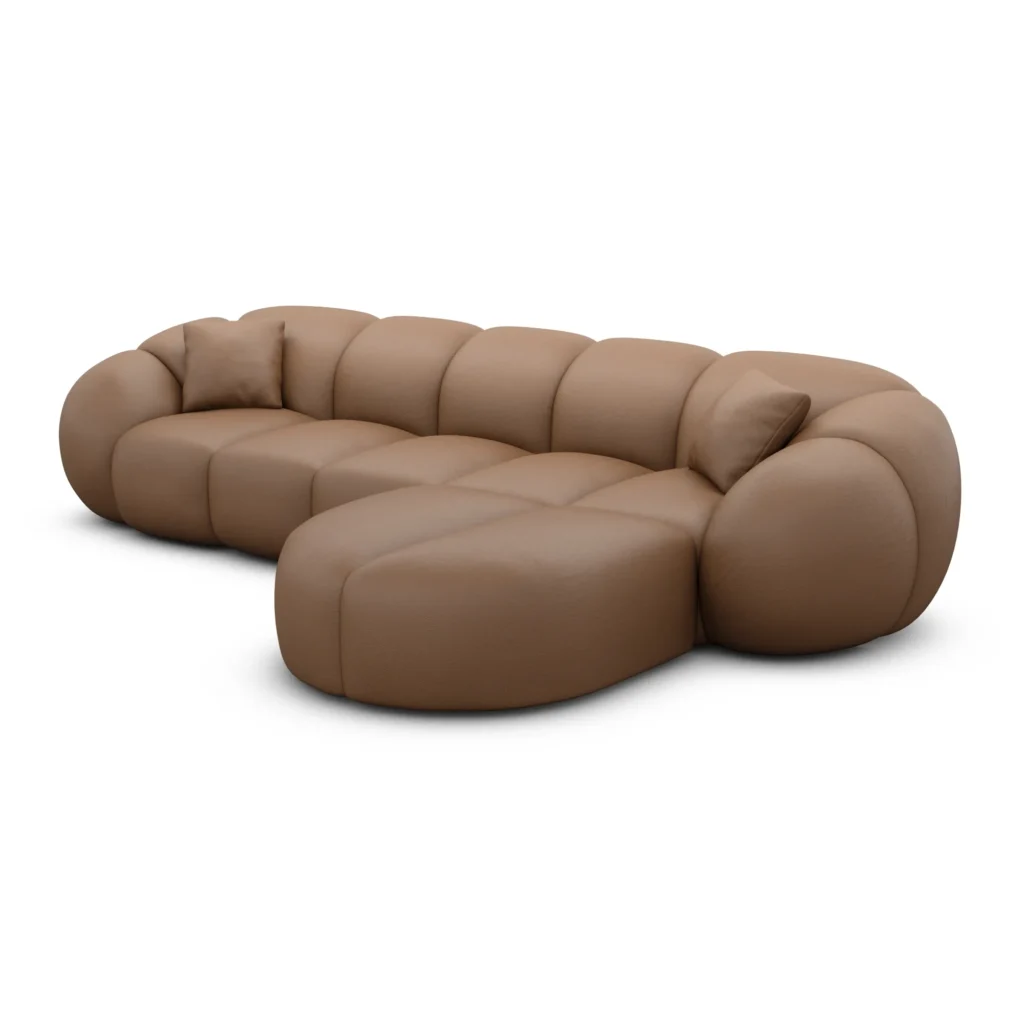 Echtleder L-Form Sofa Savira
