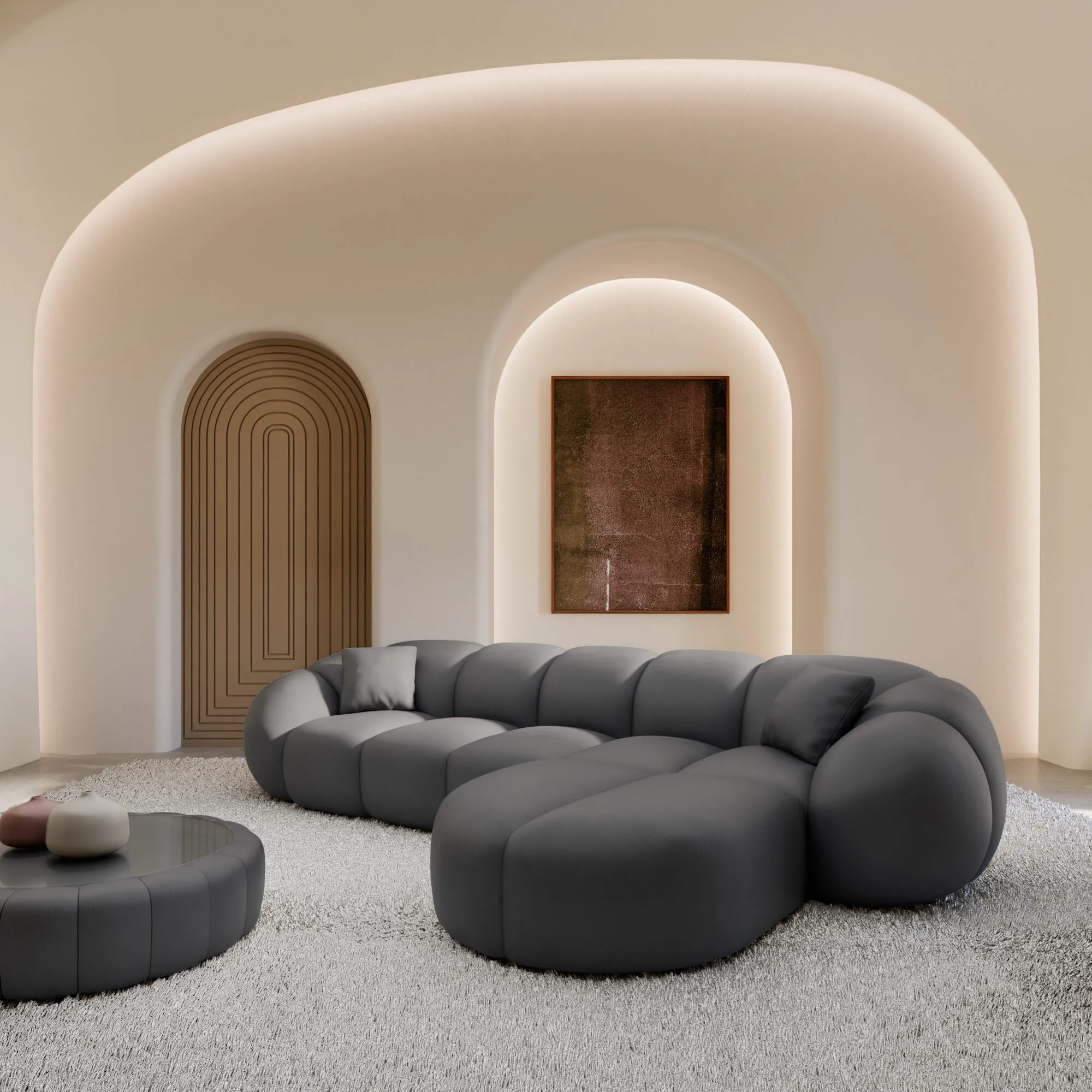 Echtleder L-Form Sofa Savira – Bild 14