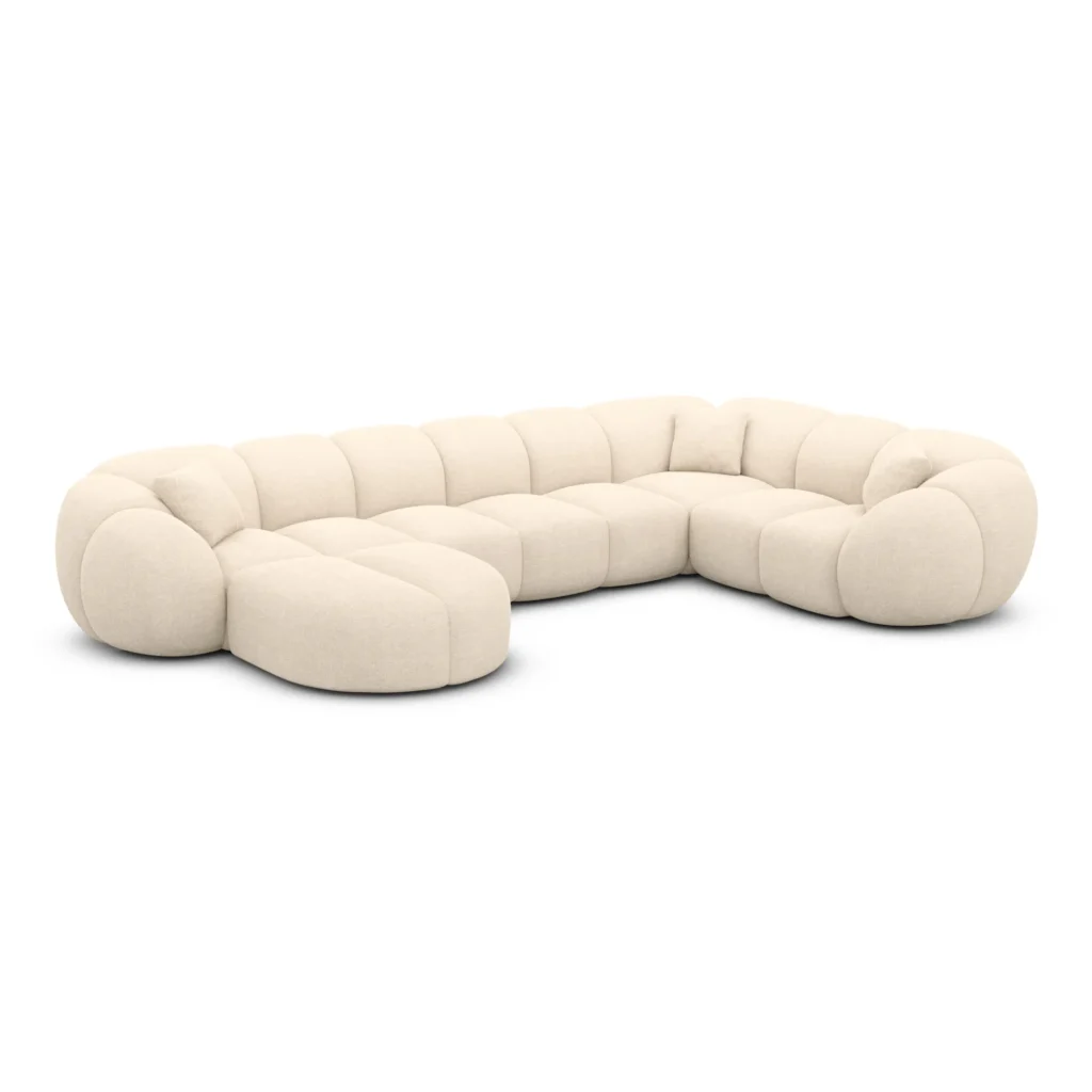 Strukturstoff U-Form XL Wohnlandschaft Savira