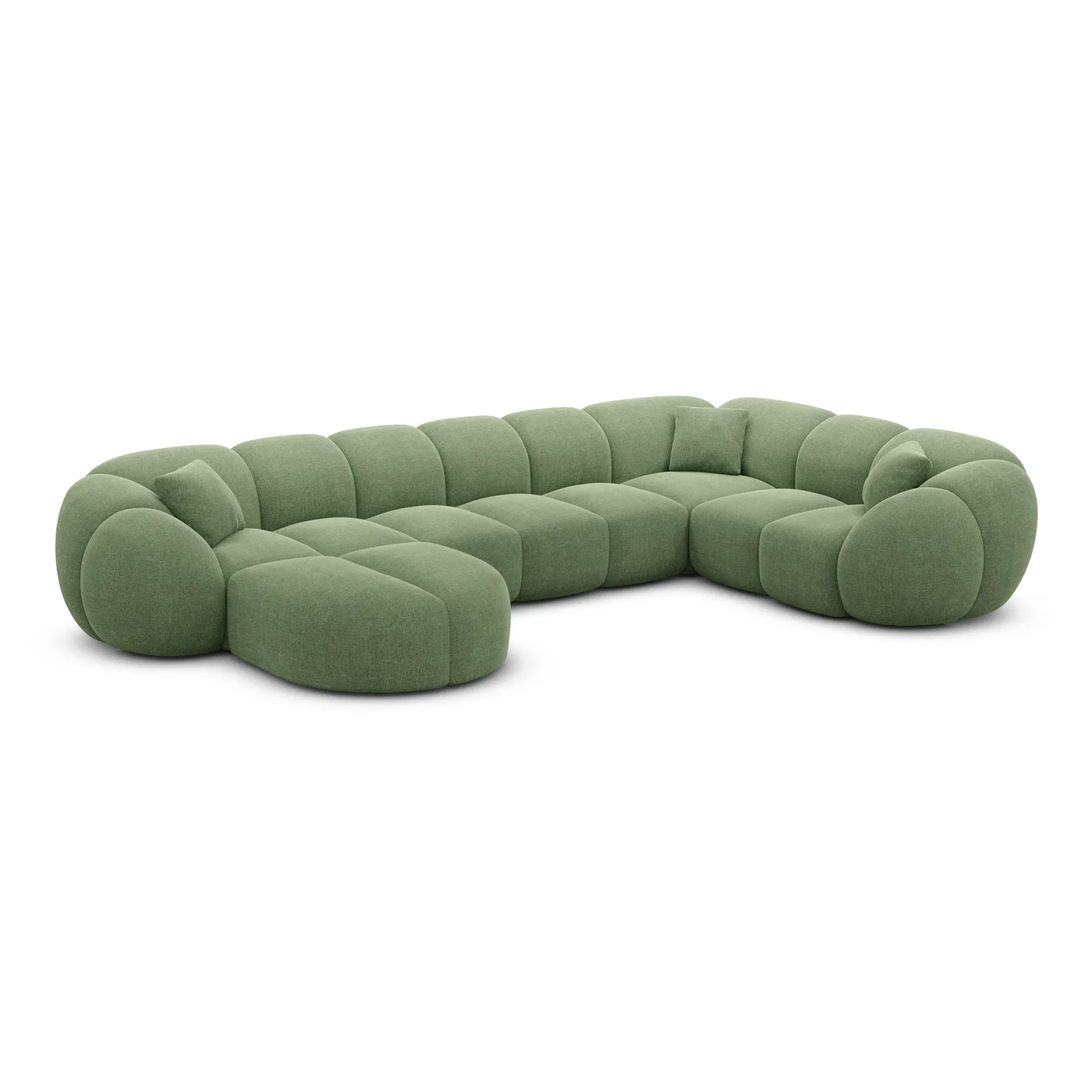 Strukturstoff U-Form XL Wohnlandschaft Savira – Bild 39