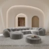 Samtstoff U-Form XL Wohnlandschaft Savira – Bild 8