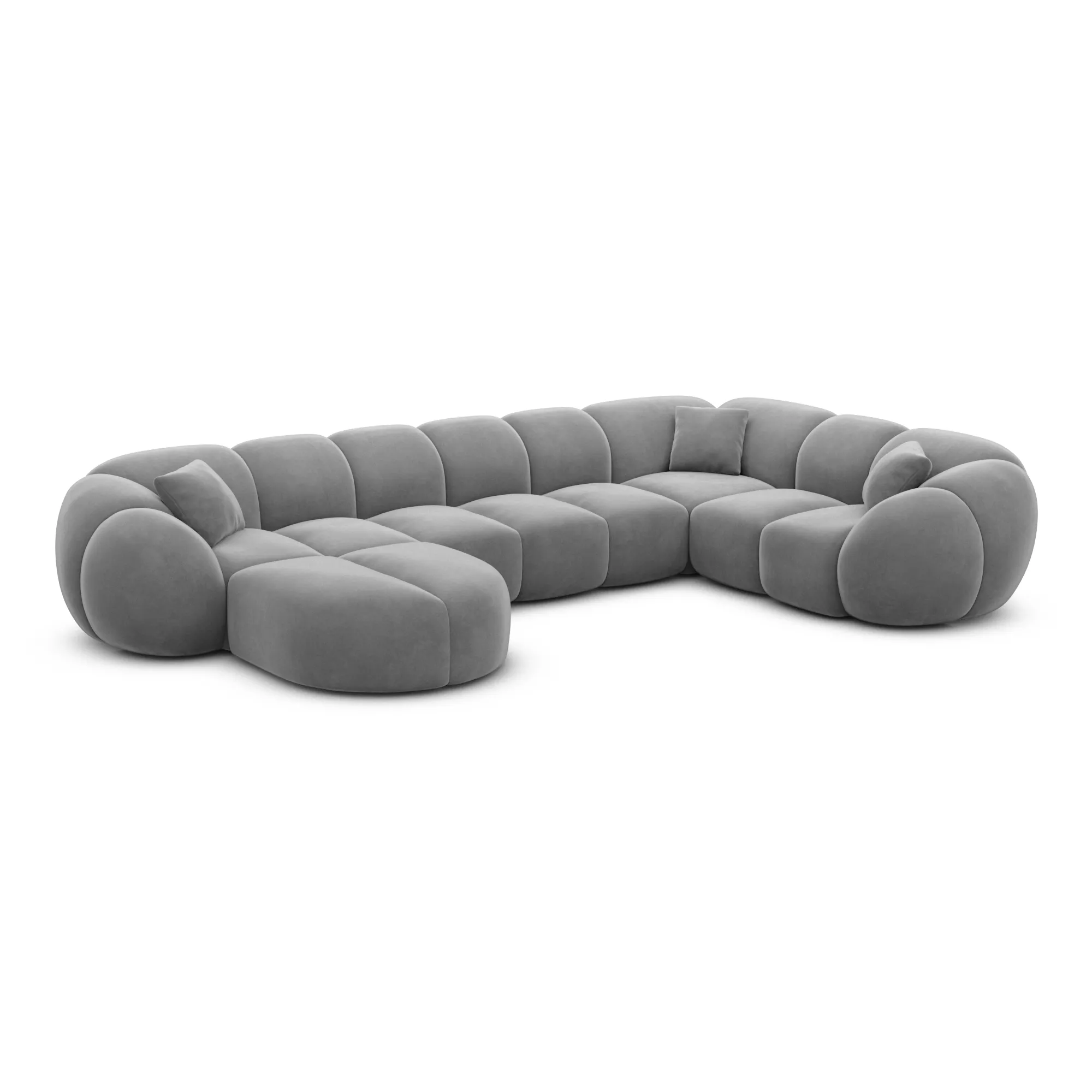 Samtstoff U-Form XL Wohnlandschaft Savira – Bild 76