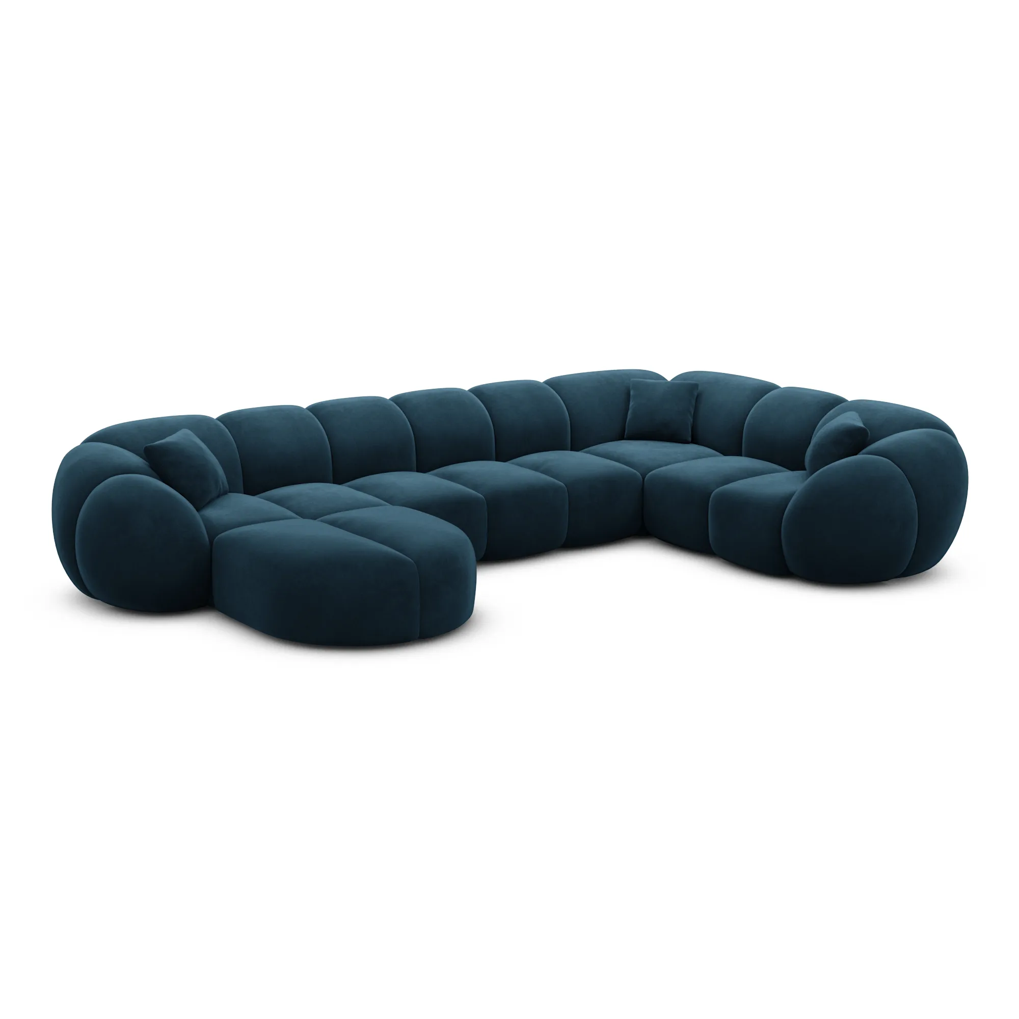 Samtstoff U-Form XL Wohnlandschaft Savira – Bild 85