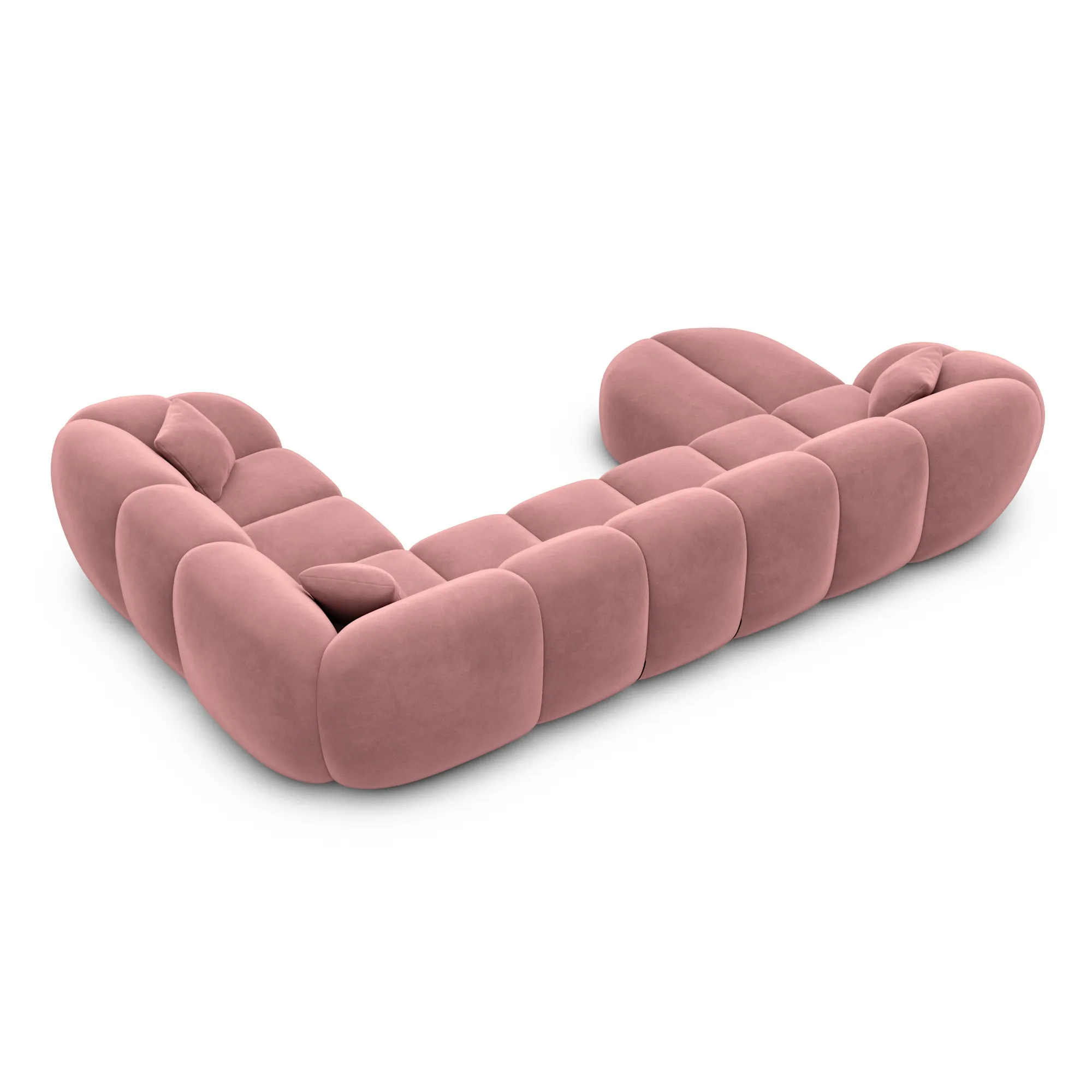 Samtstoff U-Form XL Wohnlandschaft Savira – Bild 90