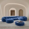 Samtstoff U-Form XL Wohnlandschaft Savira – Bild 13
