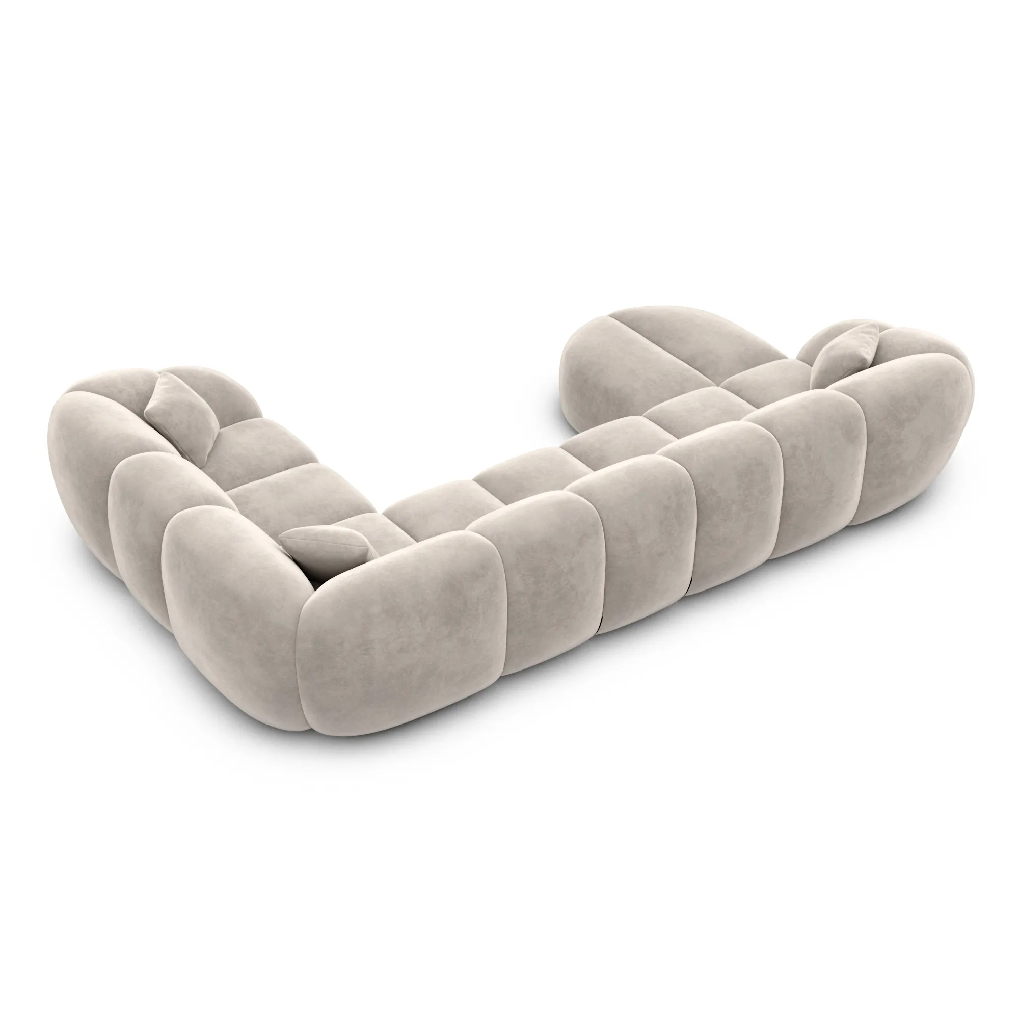 Samtstoff U-Form XL Wohnlandschaft Savira – Bild 96