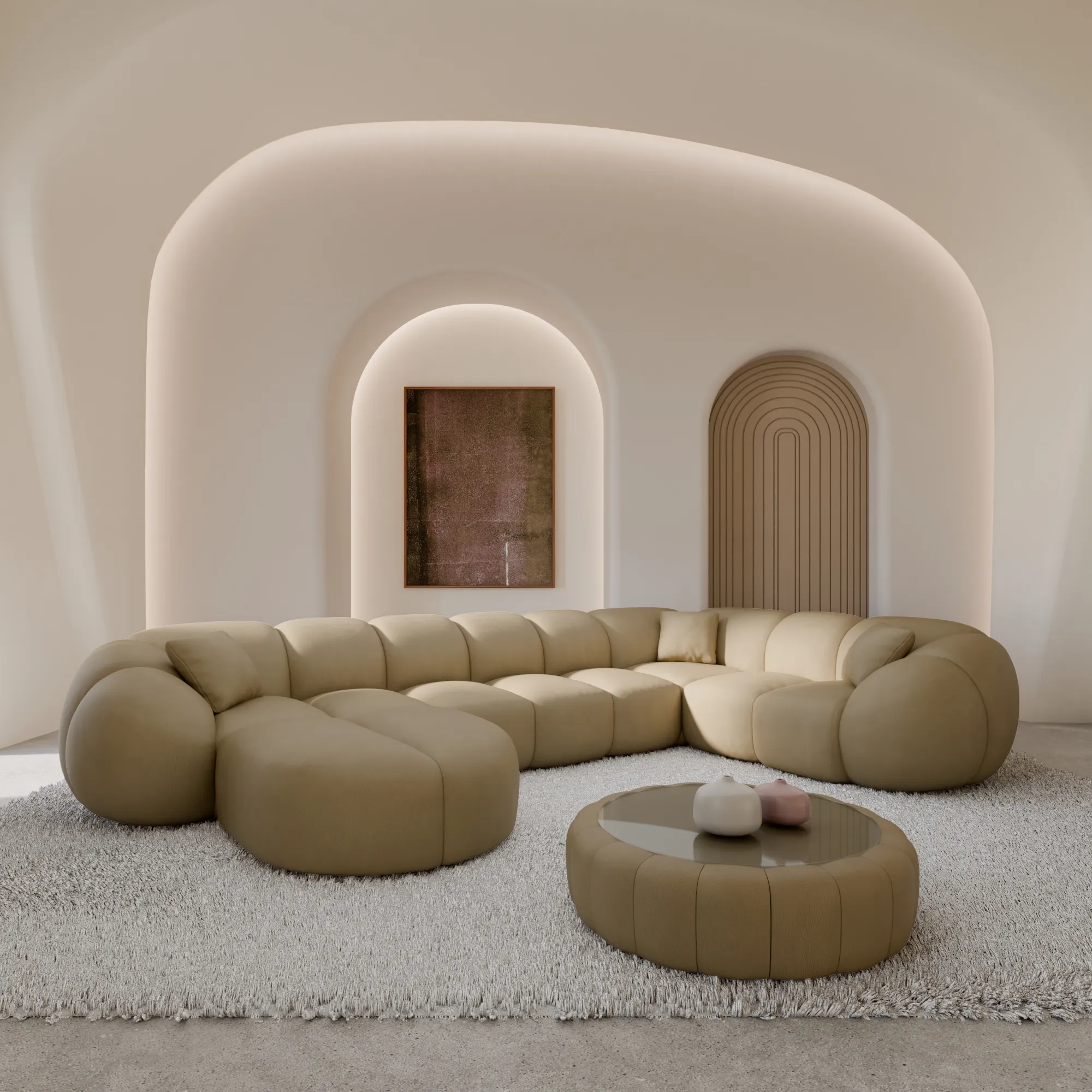 Kunstleder U-Form XL Wohnlandschaft Savira – Bild 6