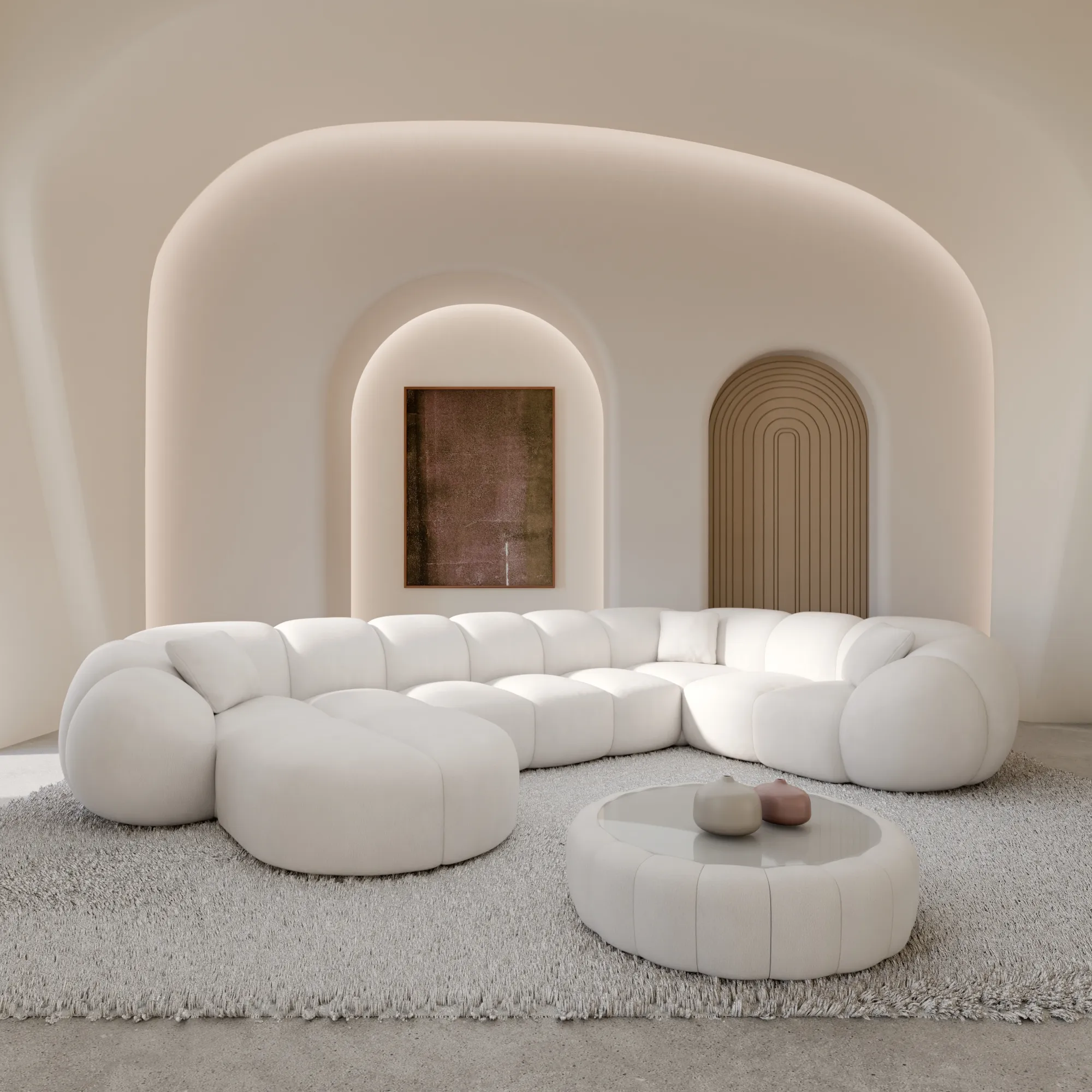 Kunstleder U-Form XL Wohnlandschaft Savira – Bild 10