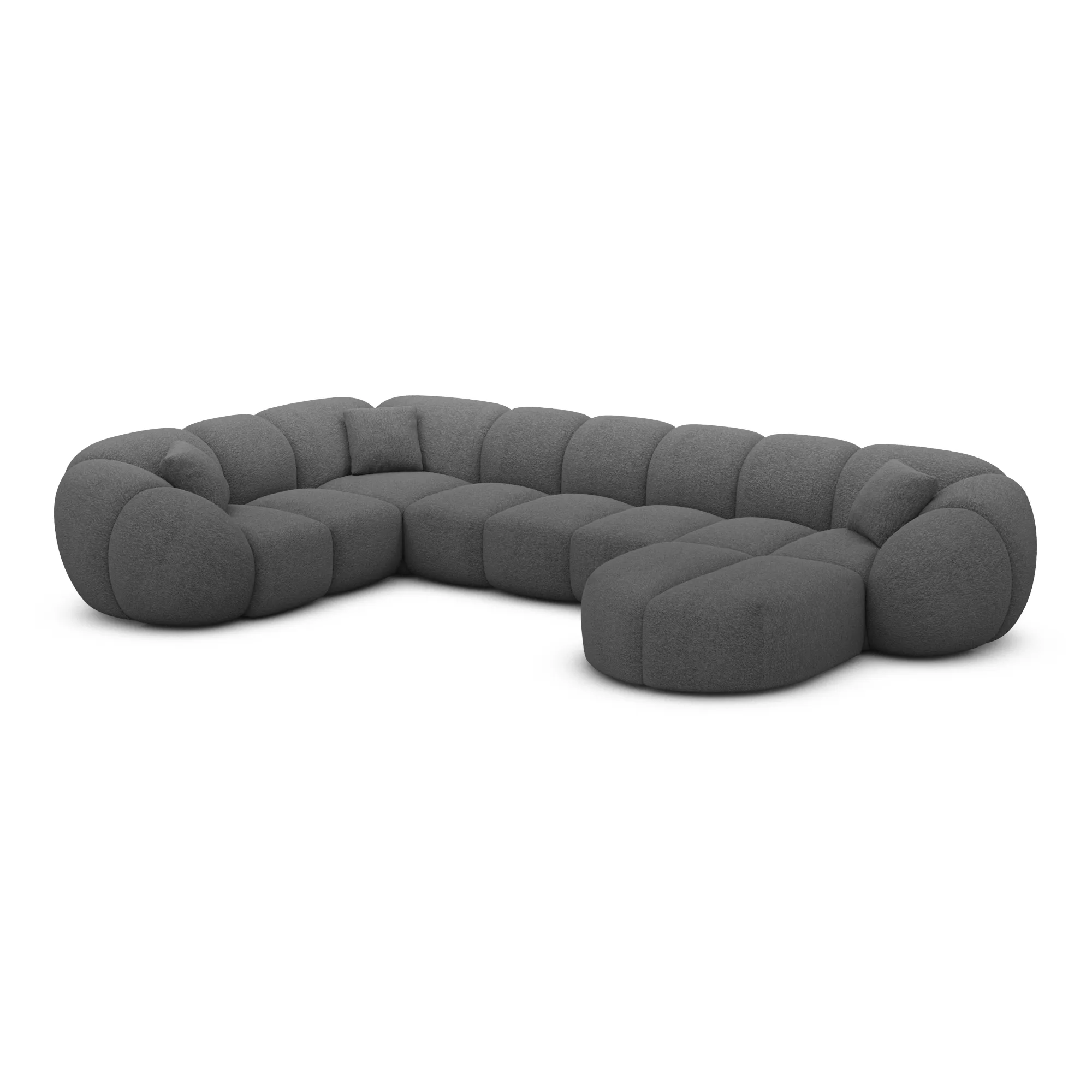 Bouclé U-Form XL Wohnlandschaft Savira – Bild 19