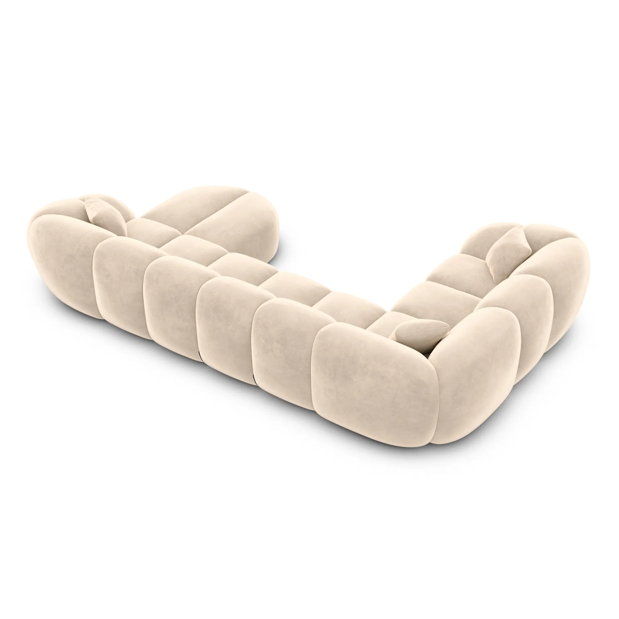 Samtstoff U-Form XL Wohnlandschaft Savira – Bild 39