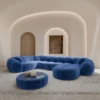 Samtstoff U-Form XL Wohnlandschaft Savira