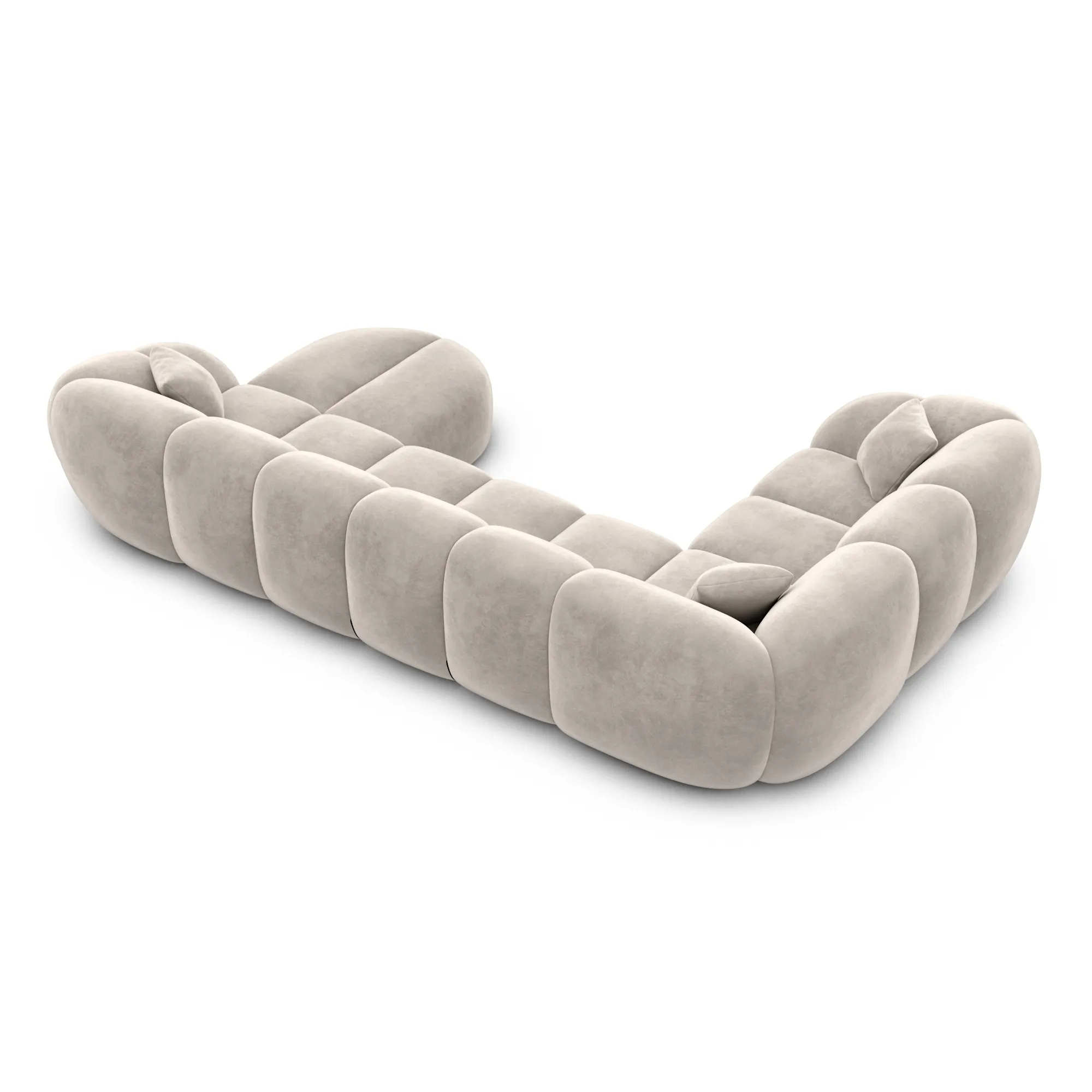 Samtstoff U-Form XL Wohnlandschaft Savira – Bild 60