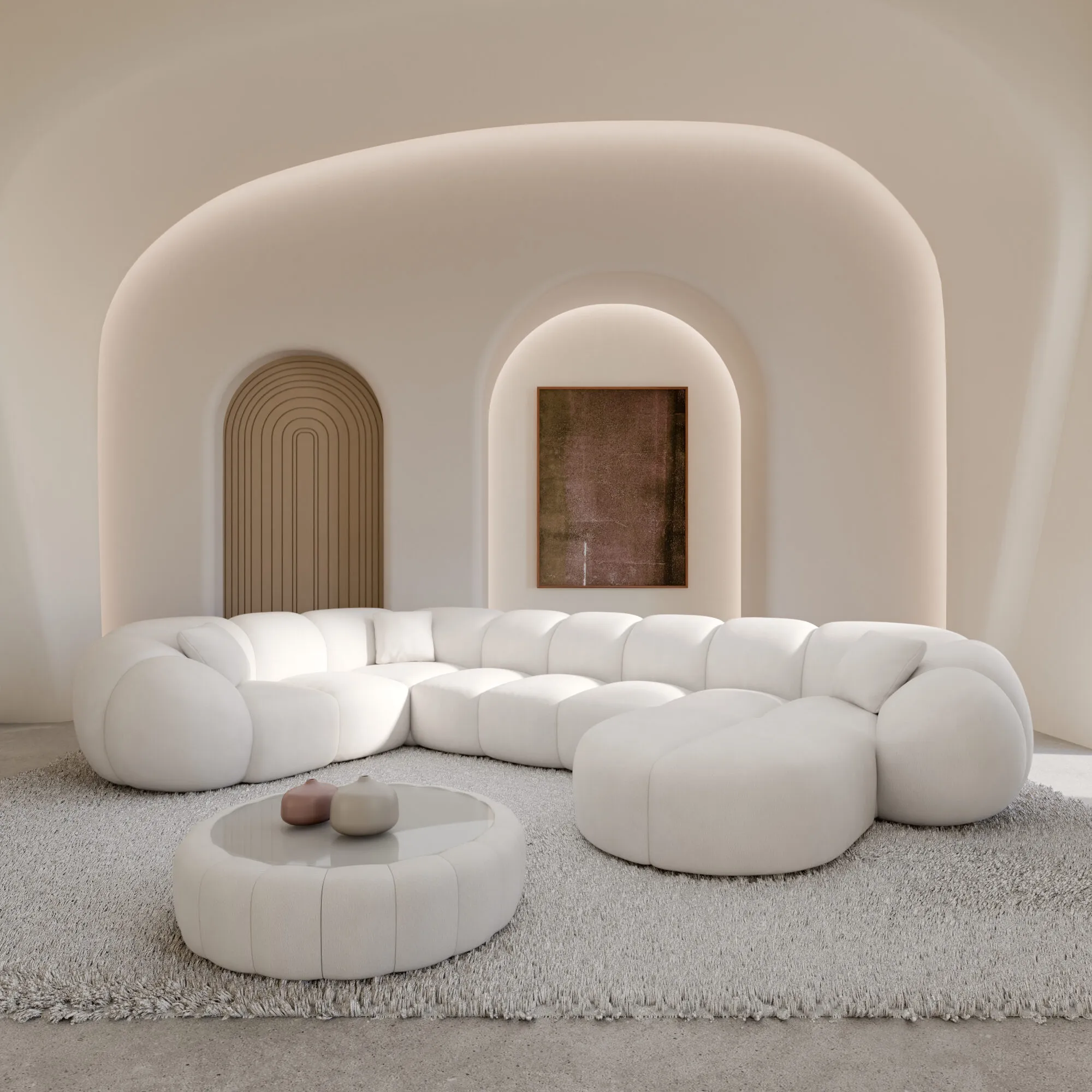 Echtleder U-Form XL Wohnlandschaft Savira – Bild 8