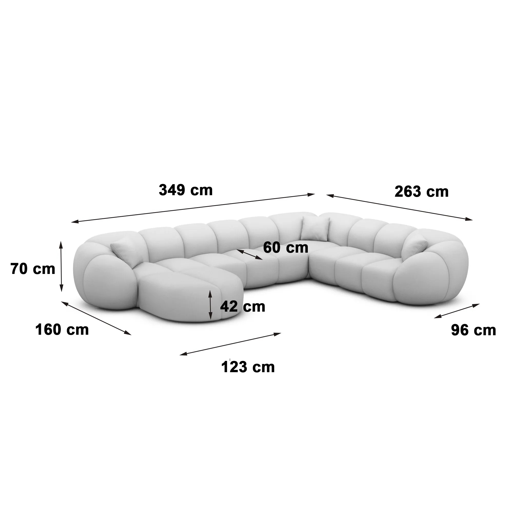 Cord U-Form XXL Wohnlandschaft Savira – Bild 37