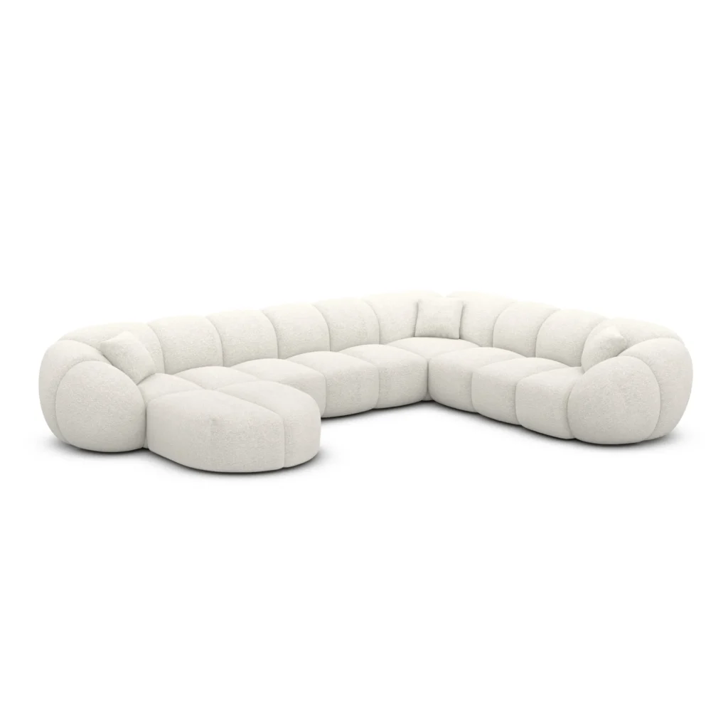 Bouclé U-Form XXL Wohnlandschaft Savira