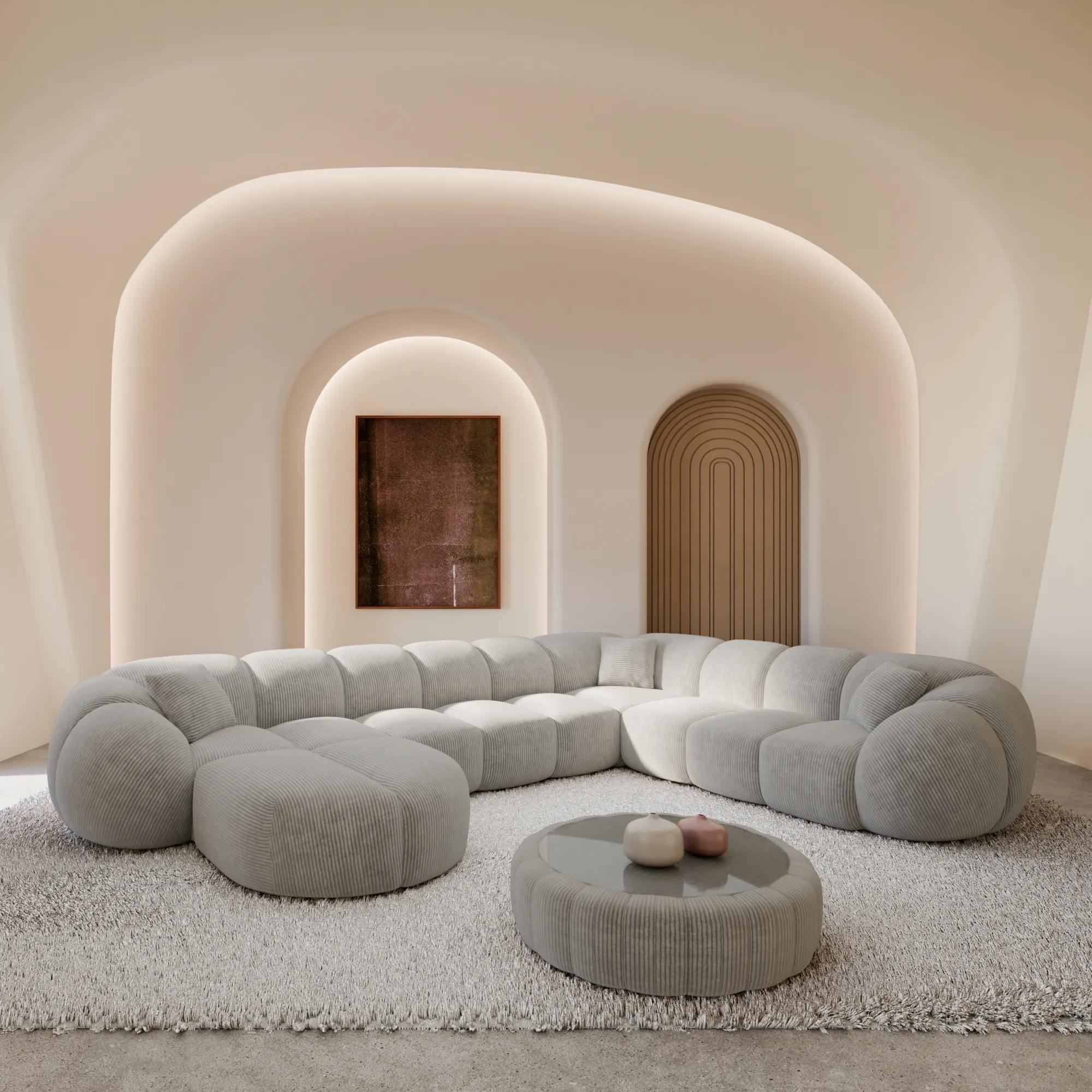 Cord U-Form XXL Wohnlandschaft Savira – Bild 3