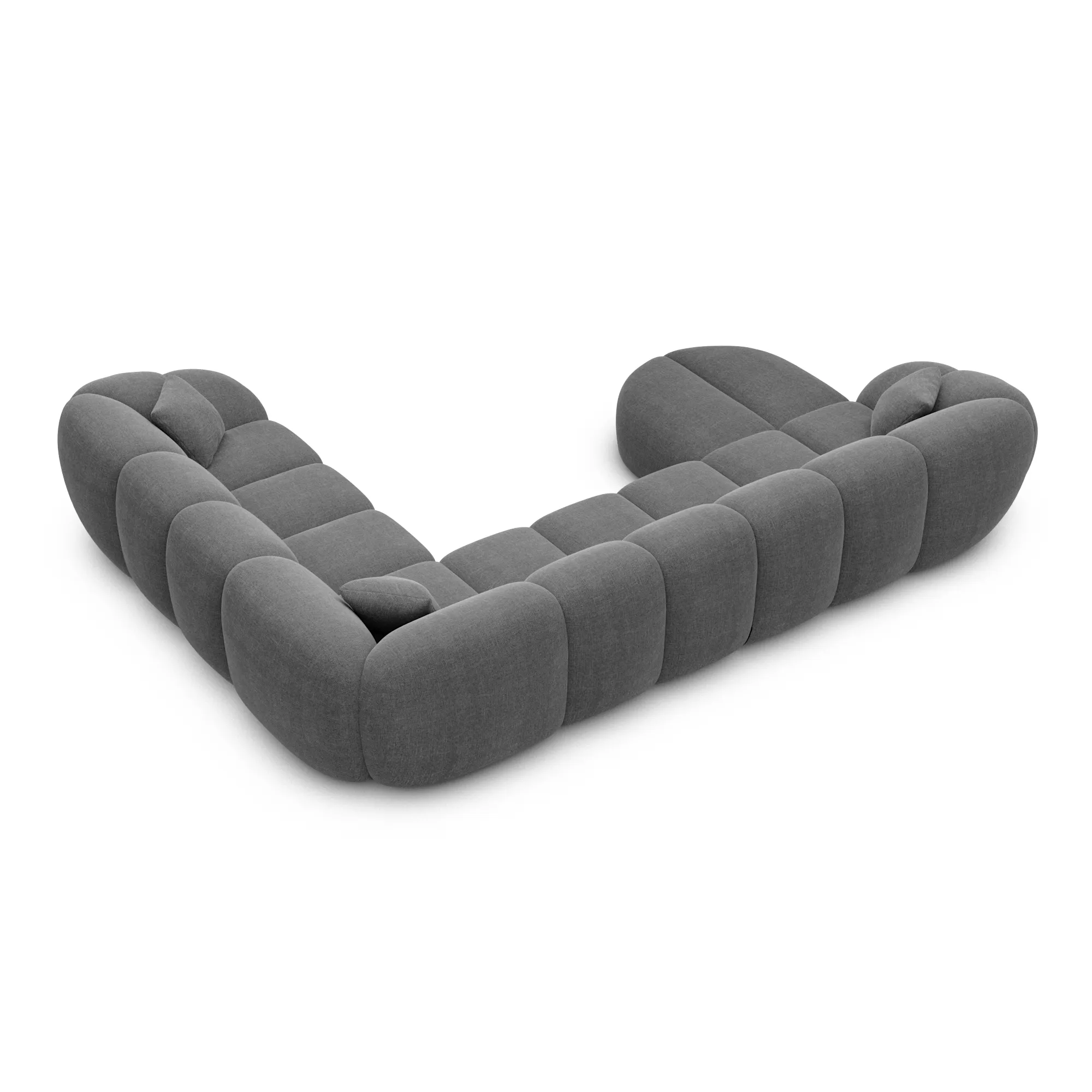 Strukturstoff U-Form XXL Wohnlandschaft Savira – Bild 65