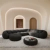 Strukturstoff U-Form XXL Wohnlandschaft Savira – Bild 17
