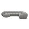 Strukturstoff U-Form XXL Wohnlandschaft Savira – Bild 25