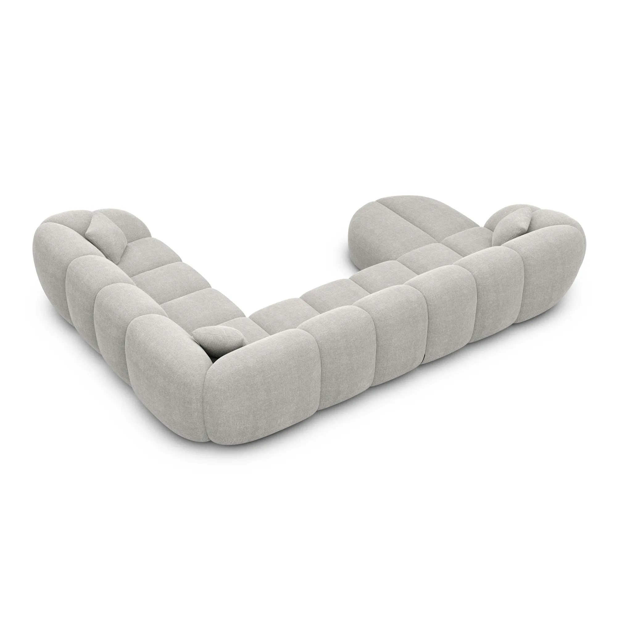 Strukturstoff U-Form XXL Wohnlandschaft Savira – Bild 29
