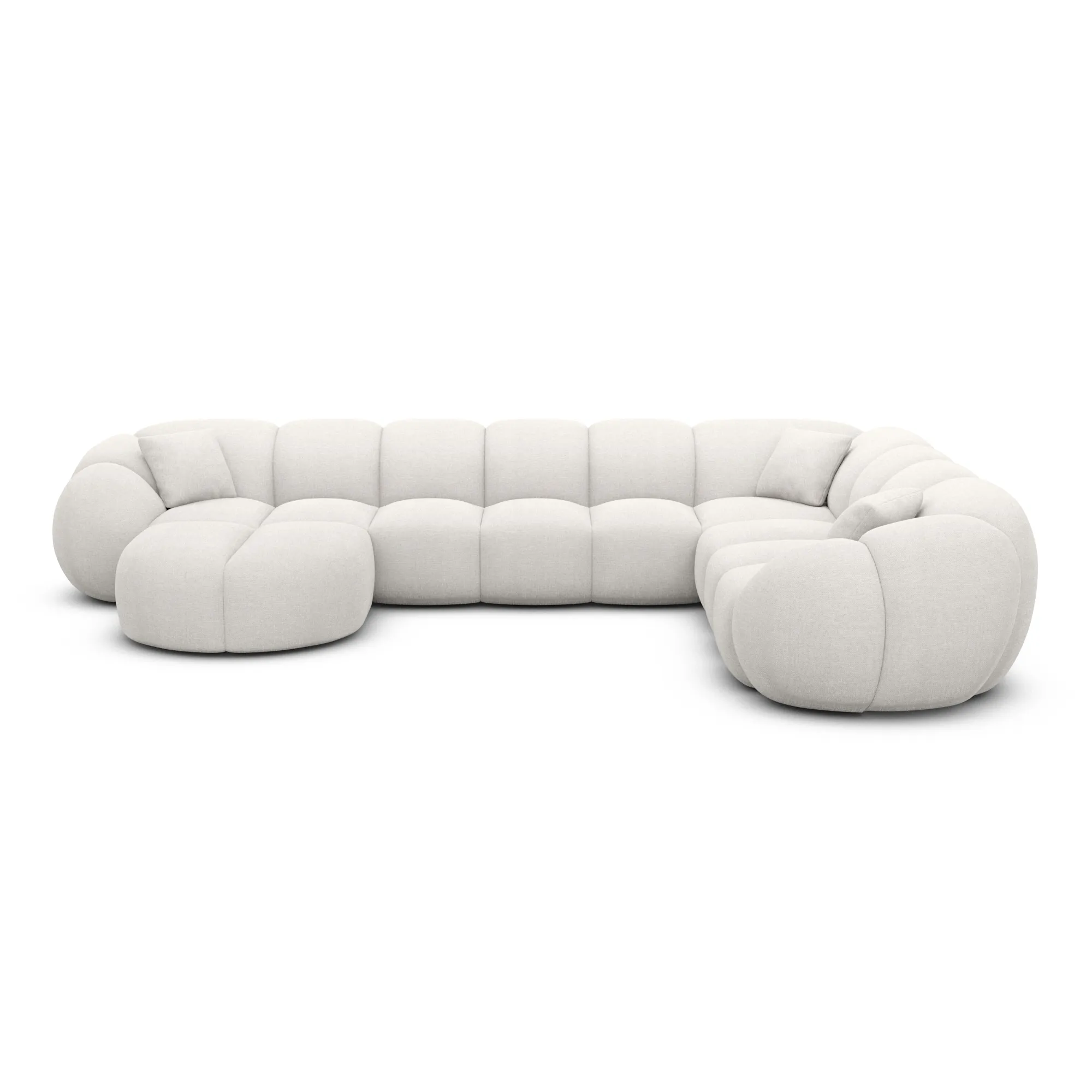 Strukturstoff U-Form XXL Wohnlandschaft Savira – Bild 31