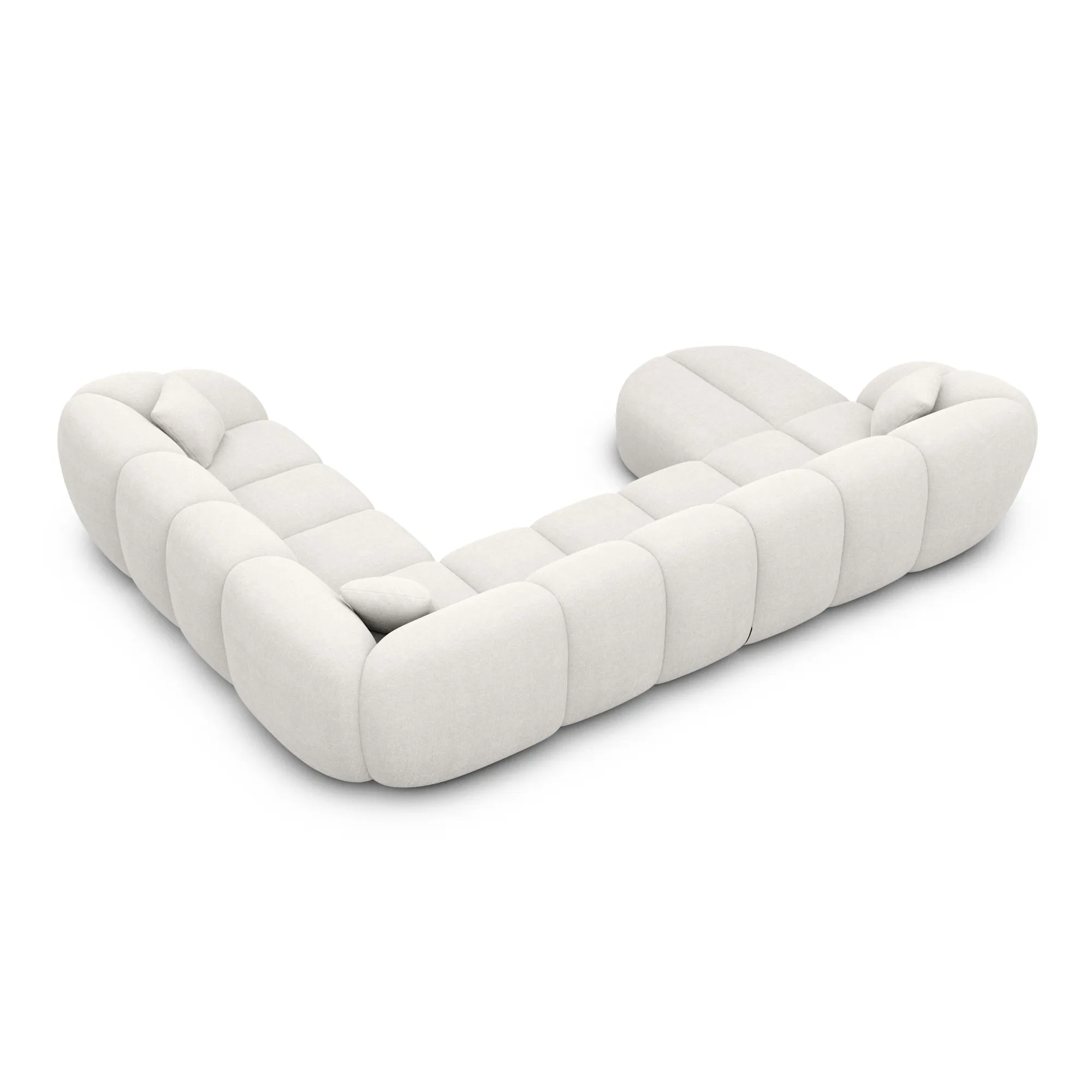 Strukturstoff U-Form XXL Wohnlandschaft Savira – Bild 32