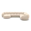 Samtstoff U-Form XXL Wohnlandschaft Savira – Bild 68
