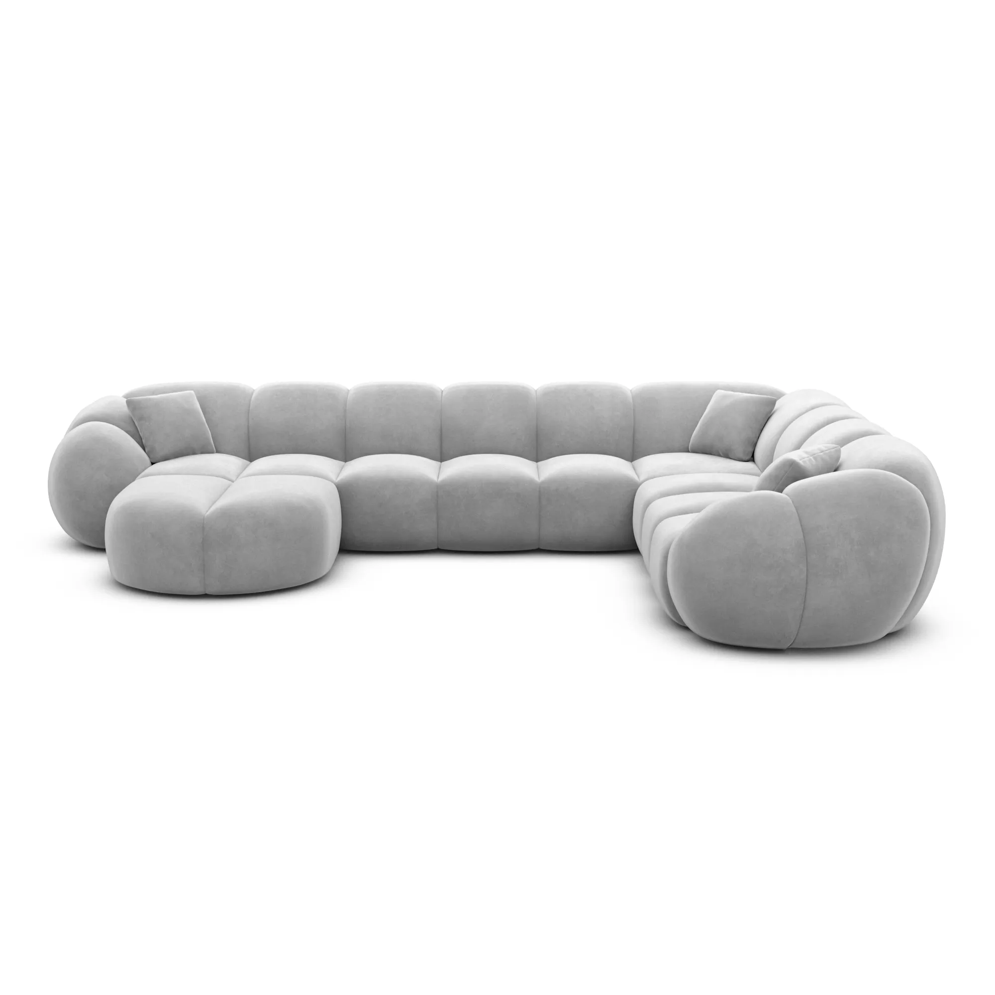 Samtstoff U-Form XXL Wohnlandschaft Savira – Bild 77