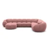 Samtstoff U-Form XXL Wohnlandschaft Savira – Bild 83