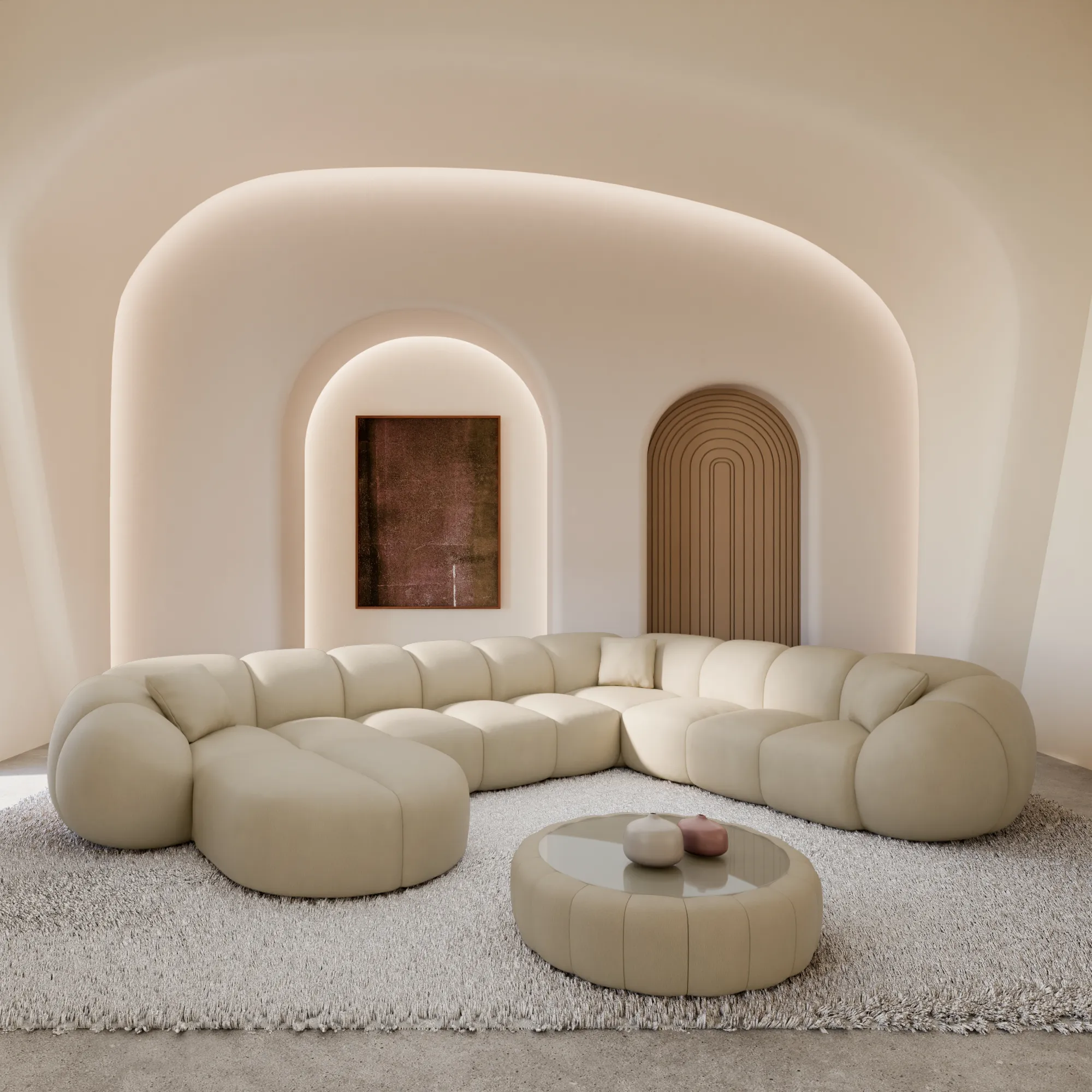 Kunstleder U-Form XXL Wohnlandschaft Savira – Bild 13
