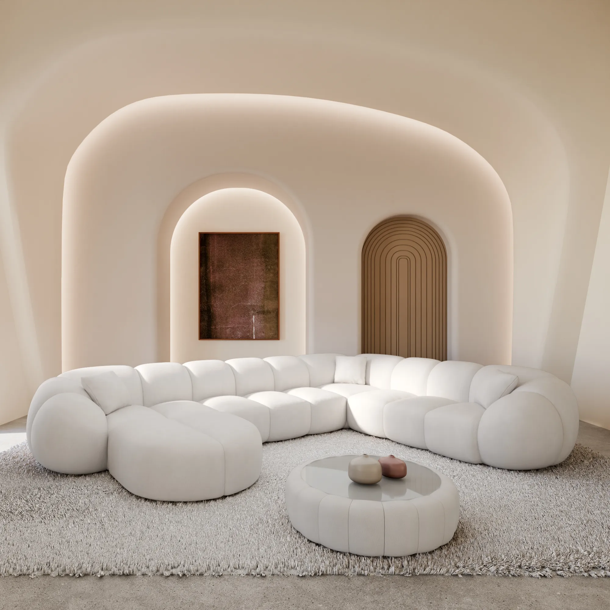Kunstleder U-Form XXL Wohnlandschaft Savira – Bild 4