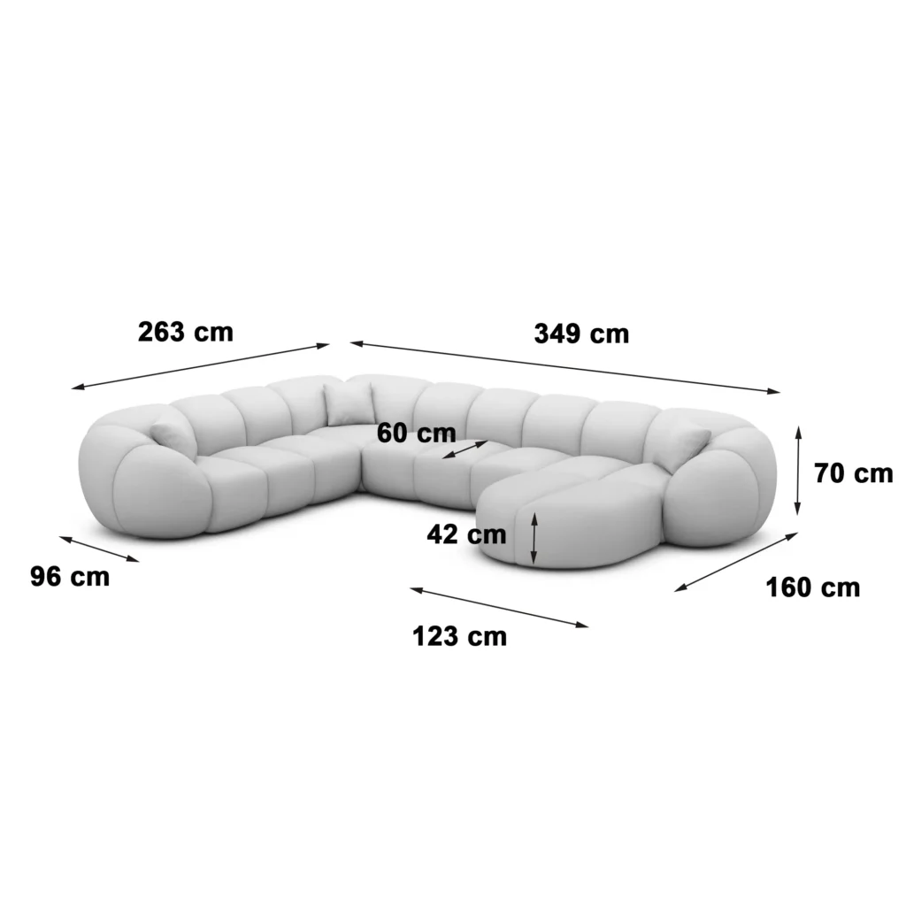 Kunstleder U-Form XXL Wohnlandschaft Savira