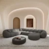 Bouclé U-Form XXL Wohnlandschaft Savira – Bild 3