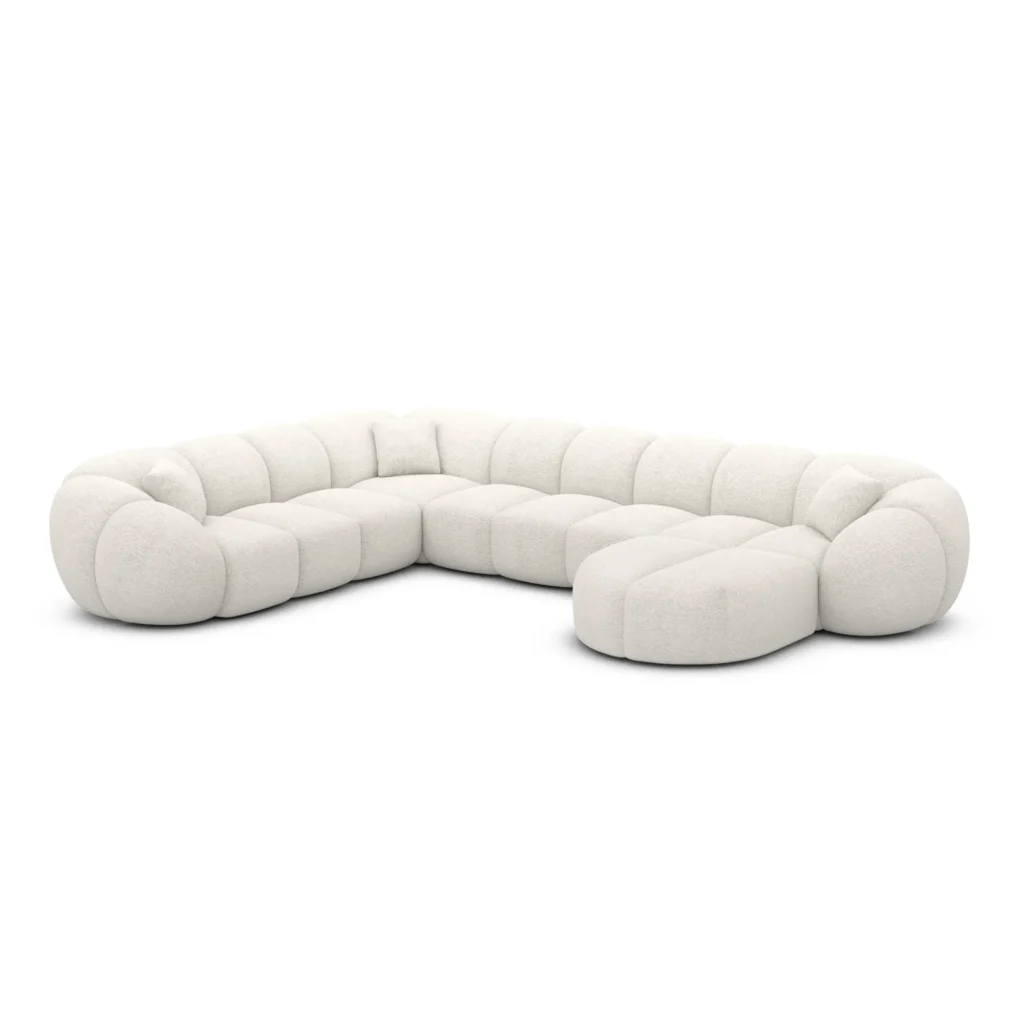 Bouclé U-Form XXL Wohnlandschaft Savira
