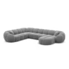 Samtstoff U-Form XXL Wohnlandschaft Savira – Bild 34