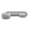 Samtstoff U-Form XXL Wohnlandschaft Savira – Bild 41