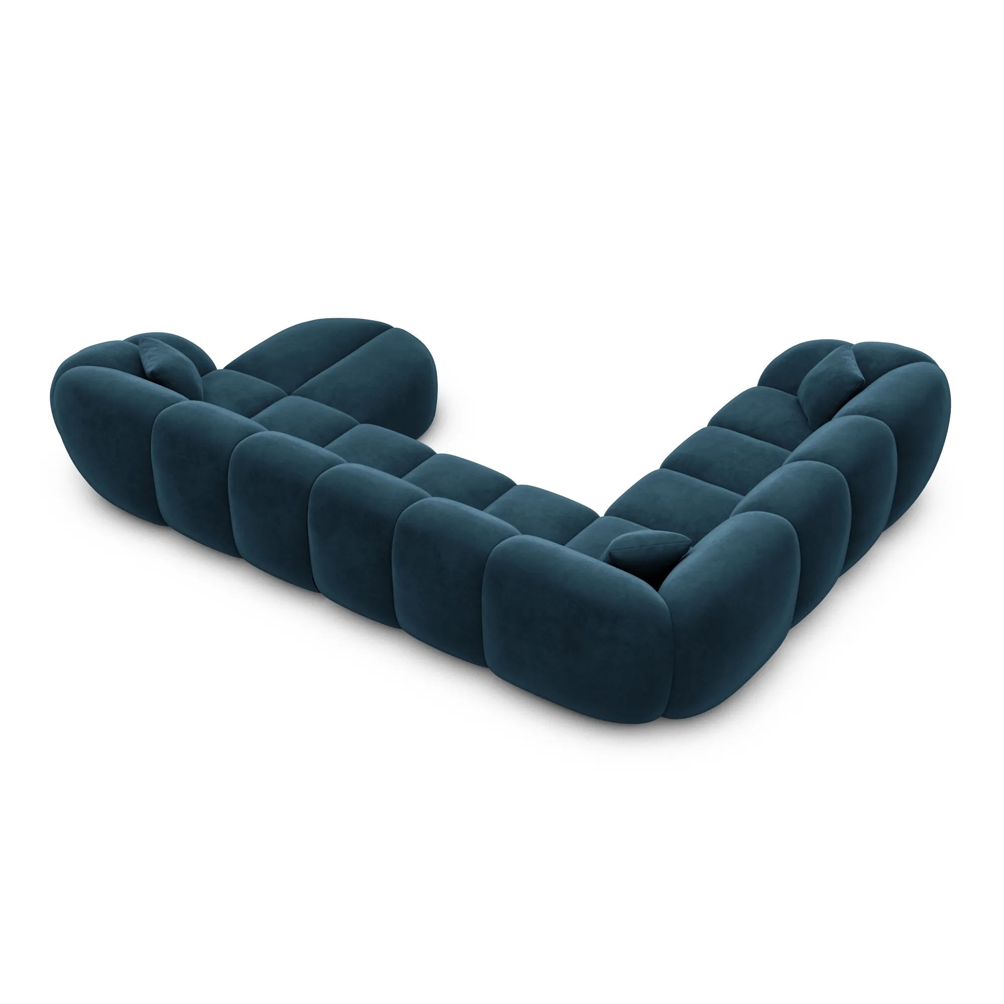 Samtstoff U-Form XXL Wohnlandschaft Savira – Bild 45