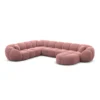 Samtstoff U-Form XXL Wohnlandschaft Savira – Bild 46