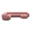 Samtstoff U-Form XXL Wohnlandschaft Savira – Bild 47