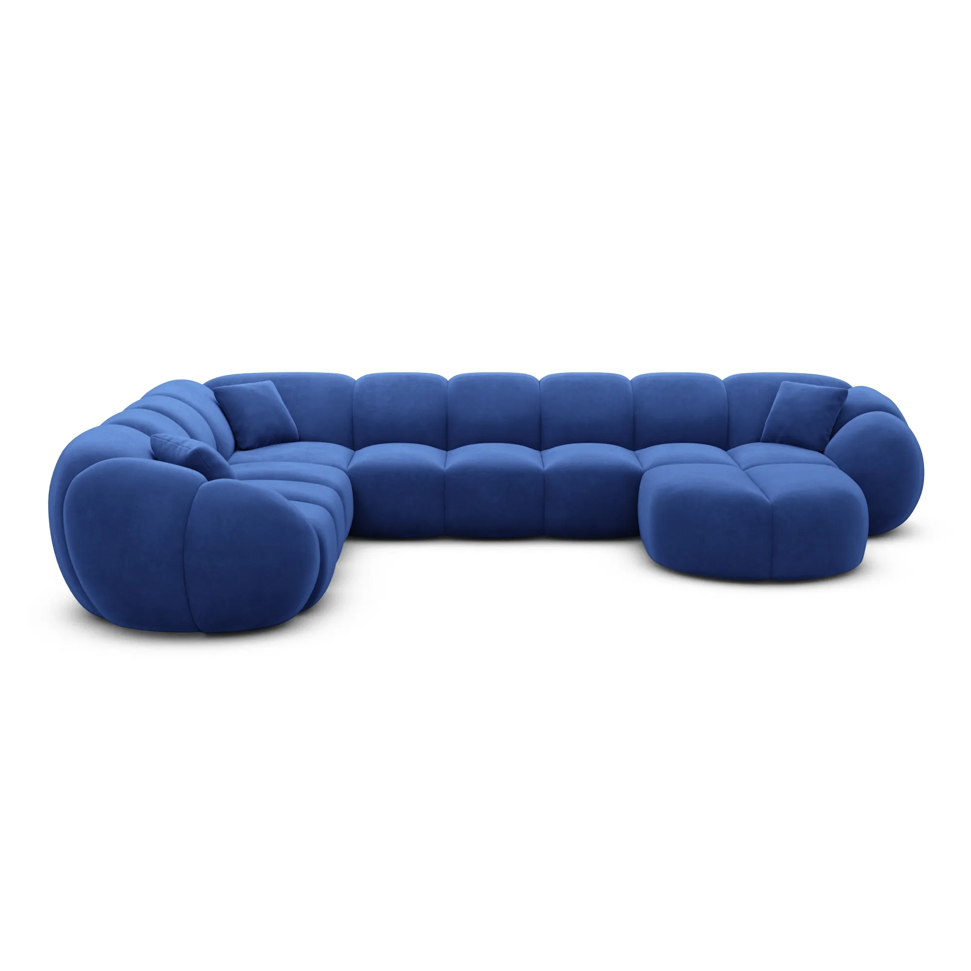 Samtstoff U-Form XXL Wohnlandschaft Savira – Bild 50